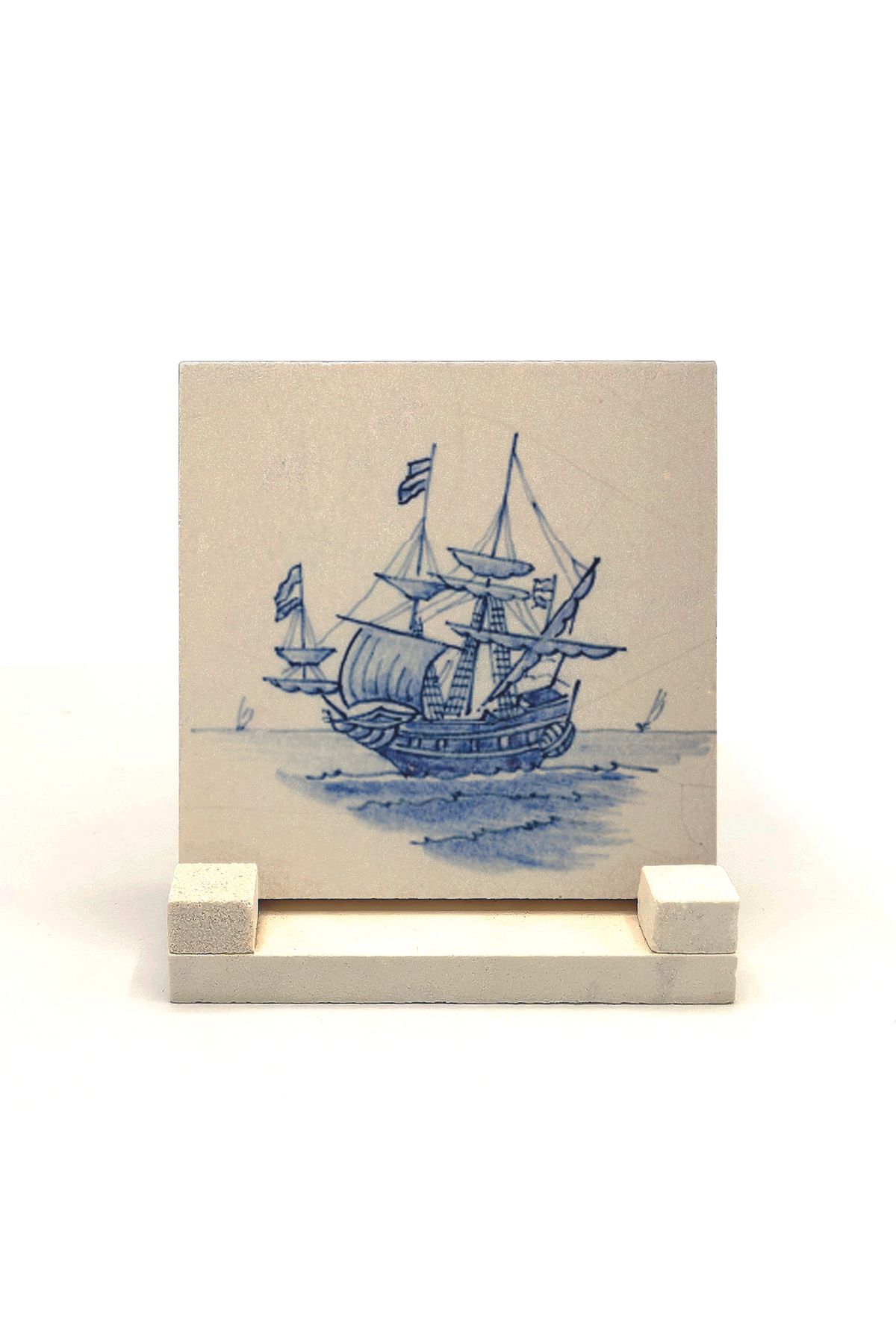 Souvenest Hollanda Deseni Baskılı Doğaltaş Masaüstlük 10x10 Kd-97