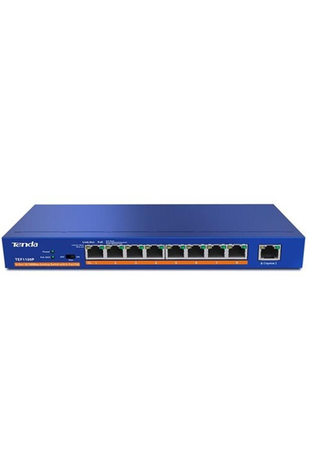 Vobotek Teknoloji Tenda TEF1109P-8-63W 9 Port 8 Port Poe+ 10-100 Switch