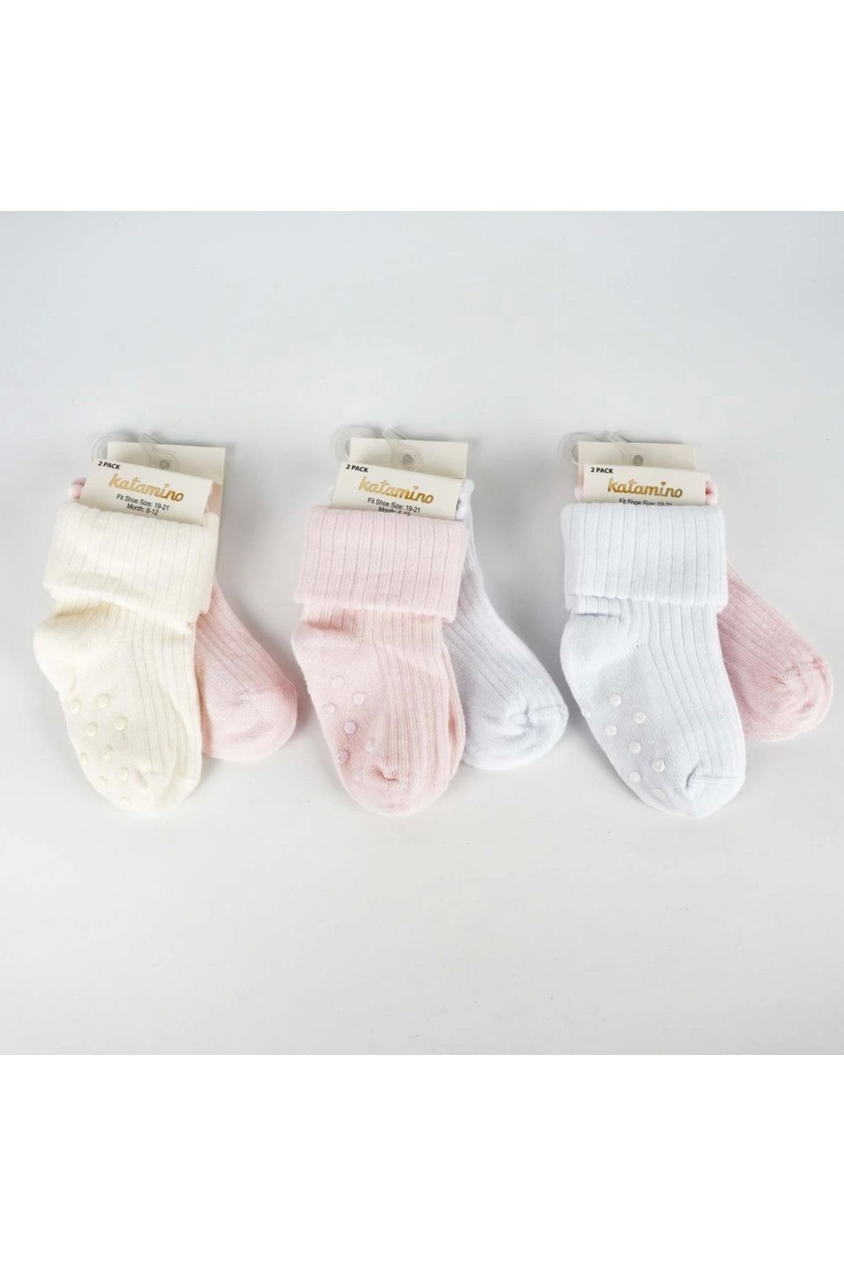 OurStyles Ginny 2'li Abs'li Kız Bebek Soket Çorap K44109 Asorti