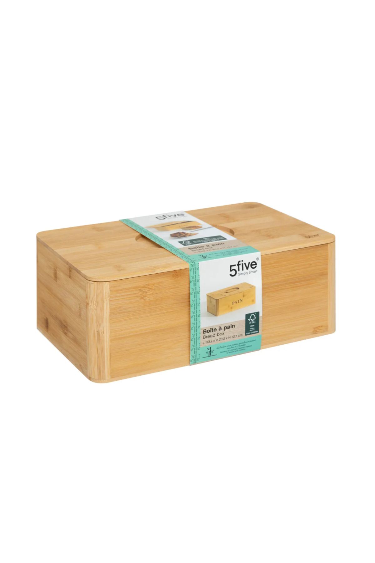 5five Simple Smart-Κουτί ψωμιού Mircery, μπαμπού, 33 x 20 x 12,7 εκ. 3