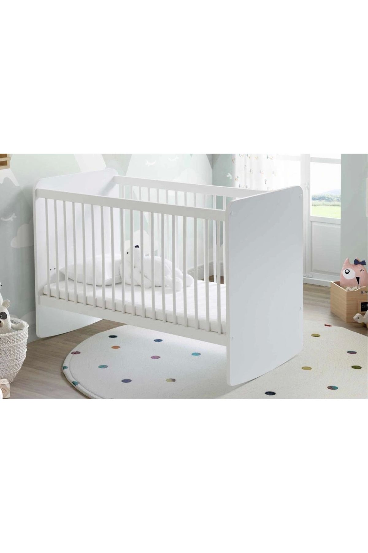 OurStyles Babywhen Pratik Kademeli Sallanır Beşik 60x120 Beyaz