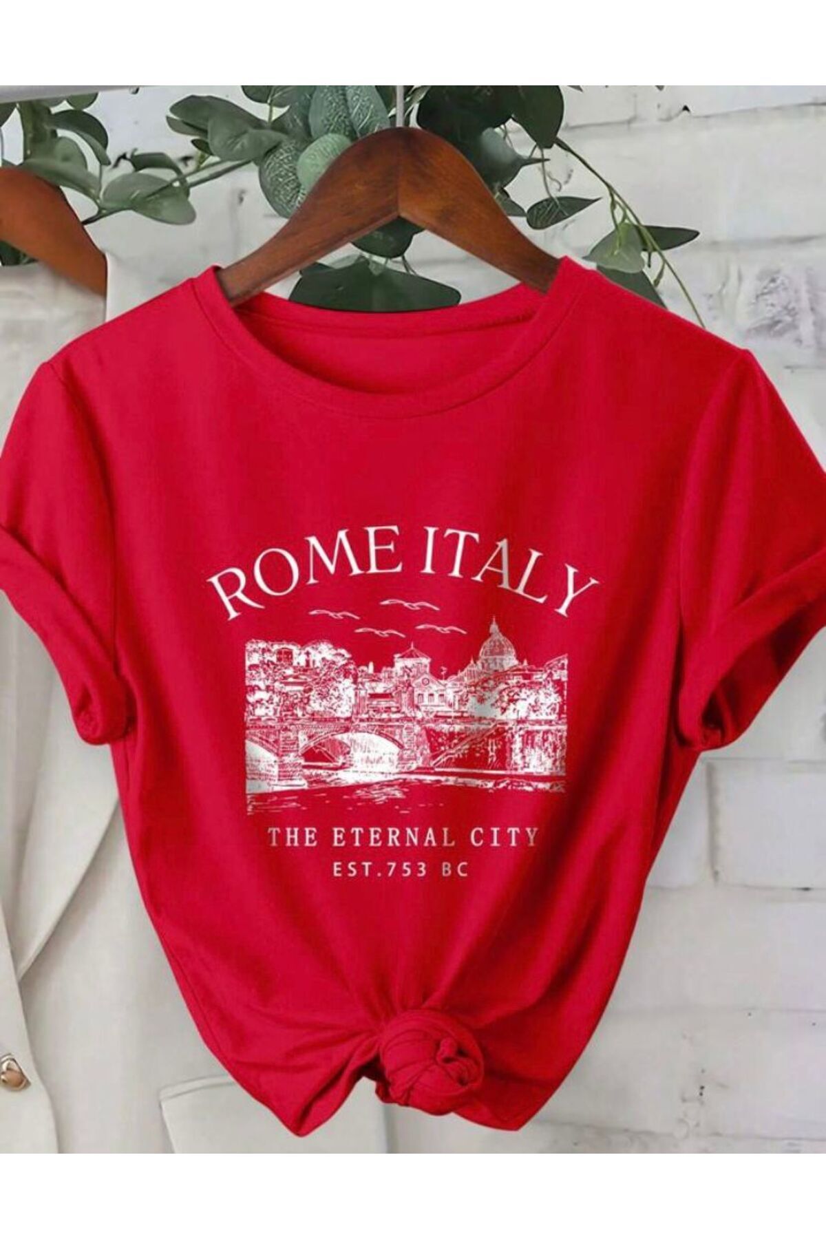 Boi Rome Italy Desen Baskılı Basic T-Shirt