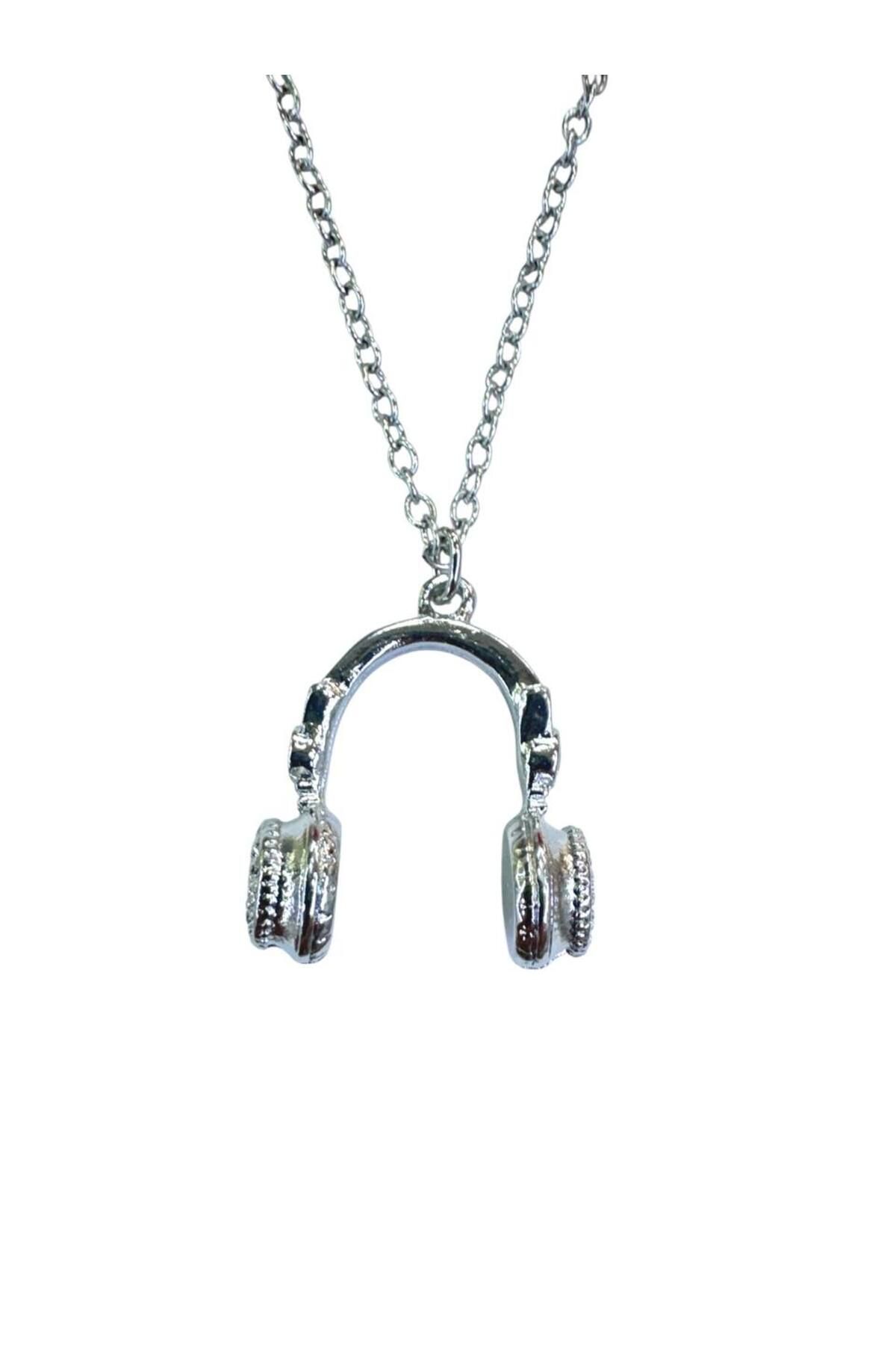 Herşey Nota üziği Hisset | Metal DJ Kulaklık Figürlü Unisex Kolye – 60 cm Zincir