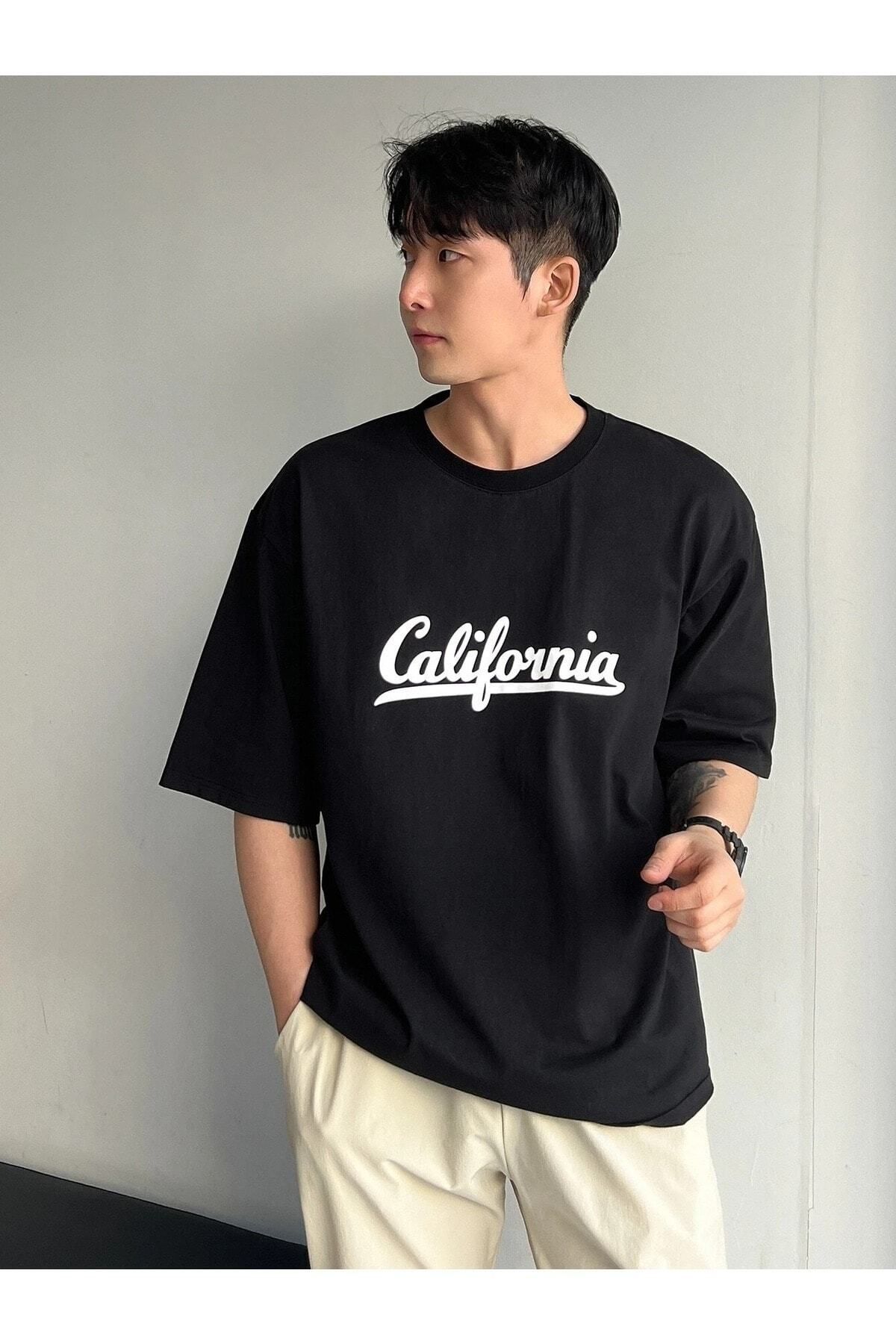 Hunors Sportswear & Company Bond California Baskılı Oversize Erkek T-shirt Salaş Boyfirend