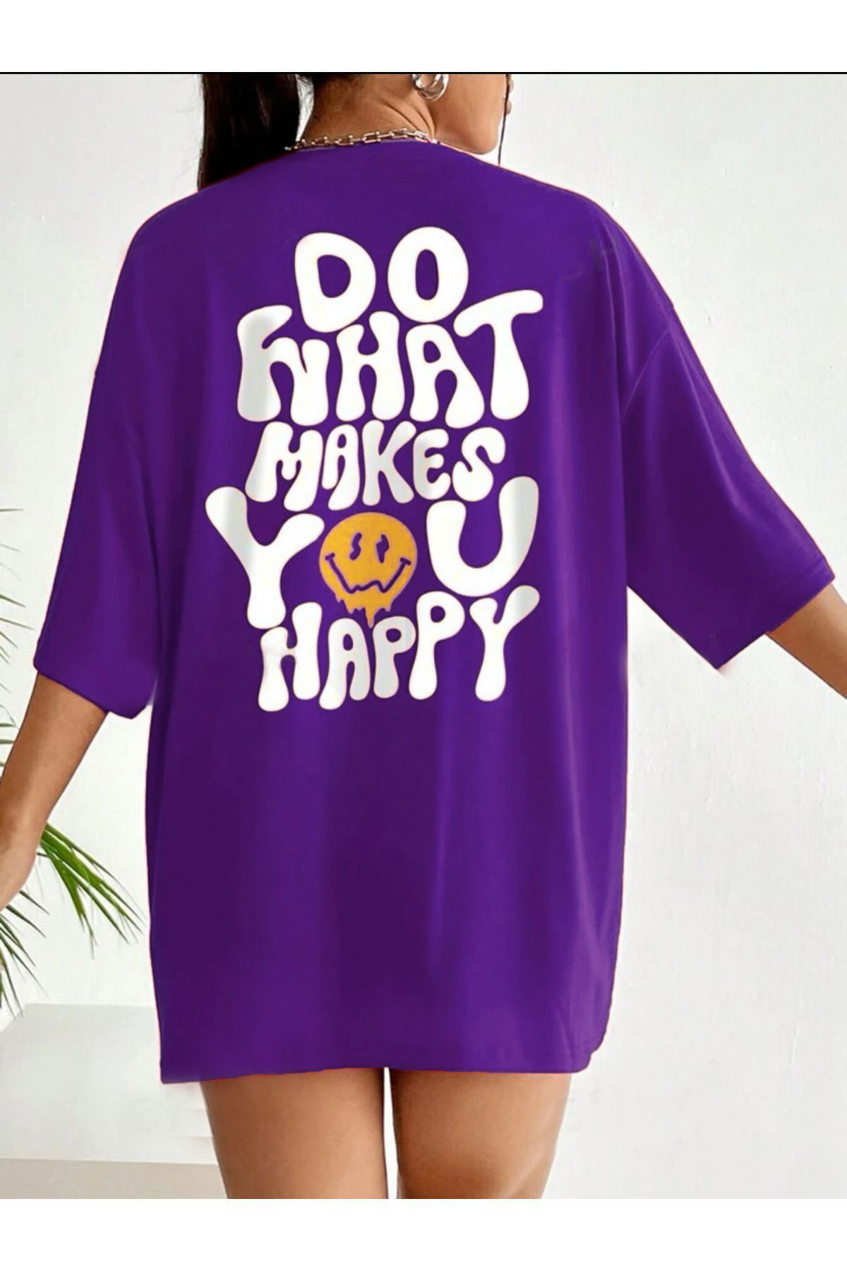 Hunors Sportswear & Company Do What Makes You Happy Baskılı Kadın T-shirt