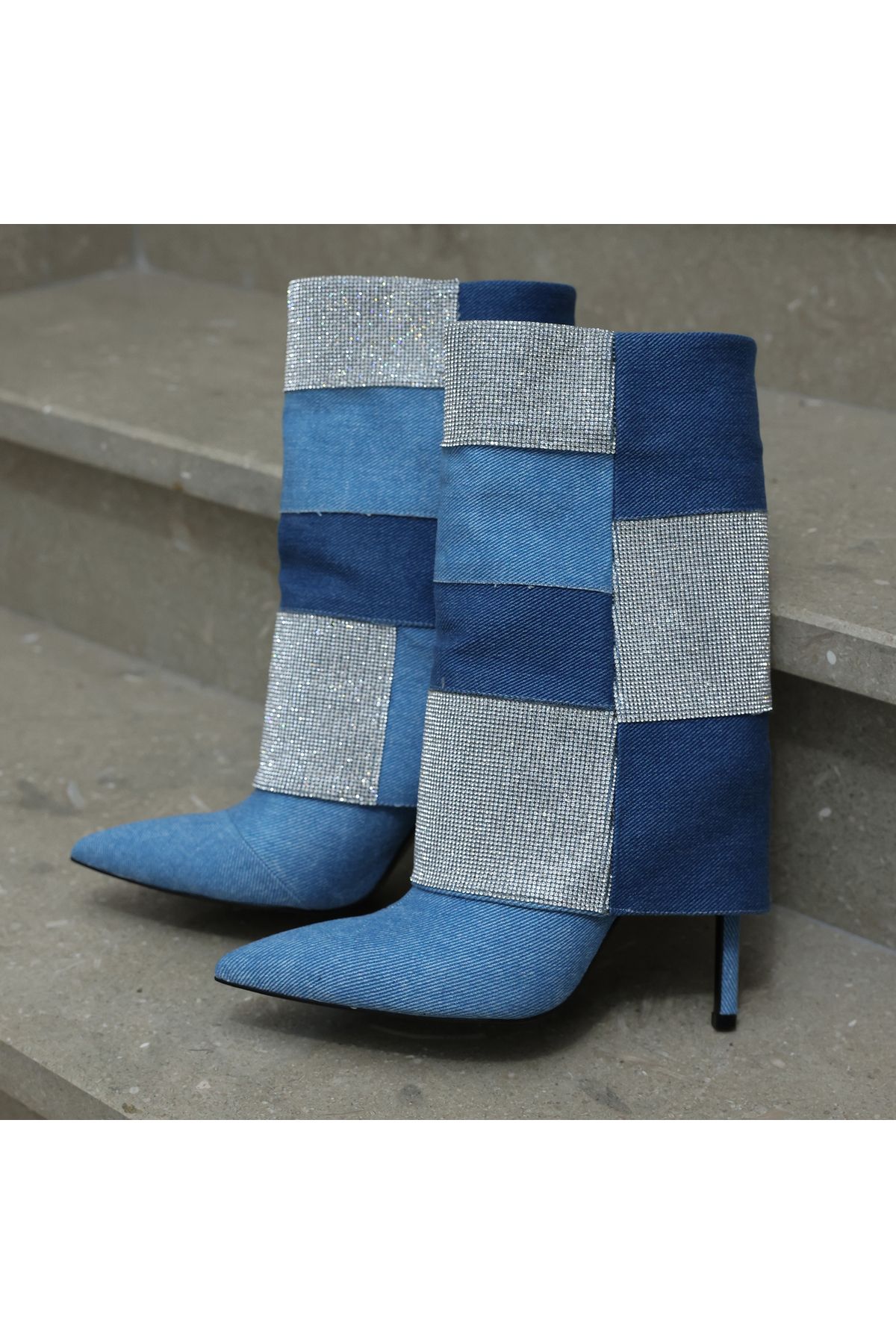 EVASAMLİSHOESBAG Jean Taşlı Çizme