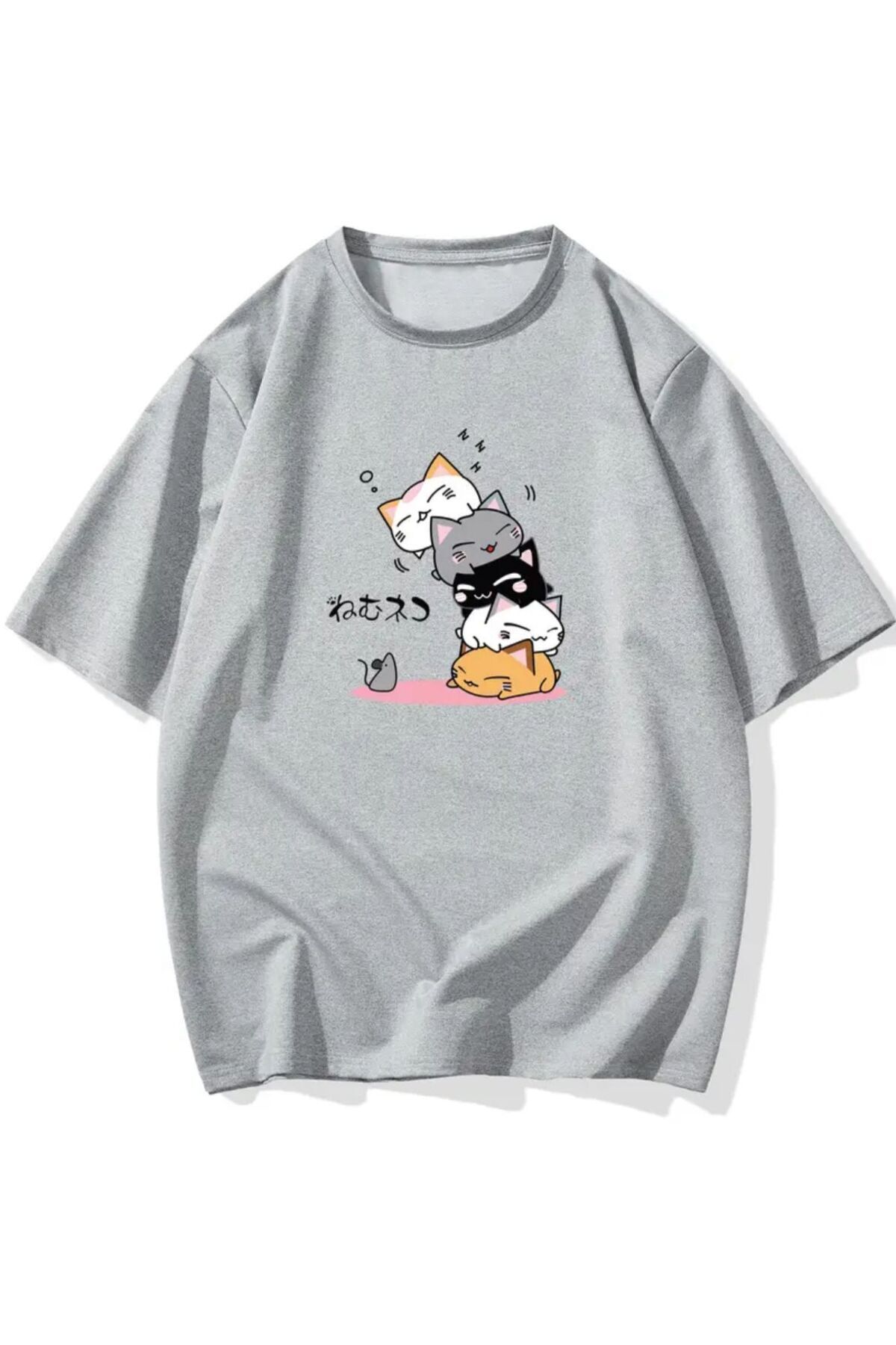 Hunors Sportswear & Company Sevimli Kediler Baskılı Basic T-Shirt