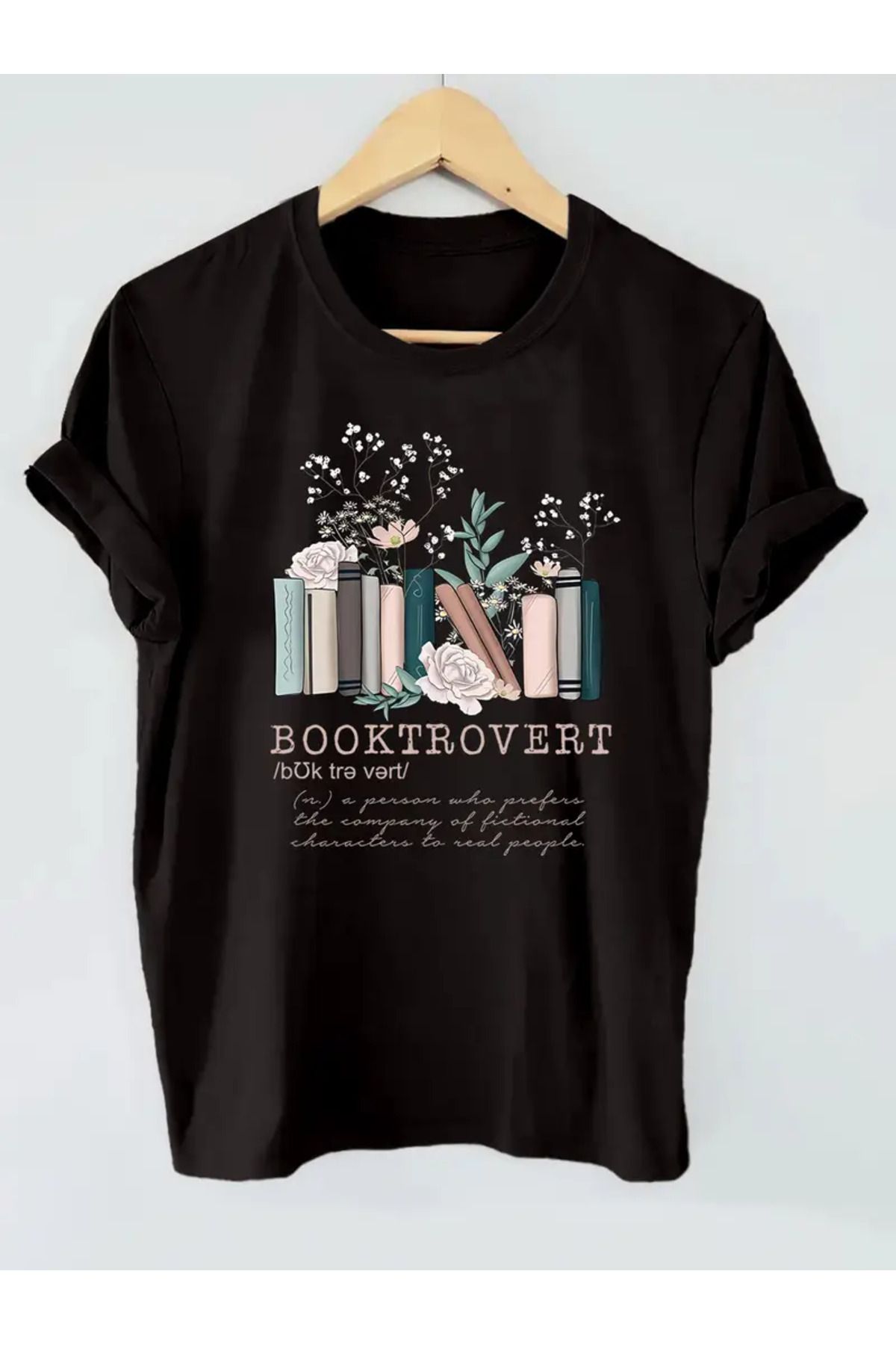 Boi Booktrovert Baskılı Kadın Haki Yeşili T-shirt