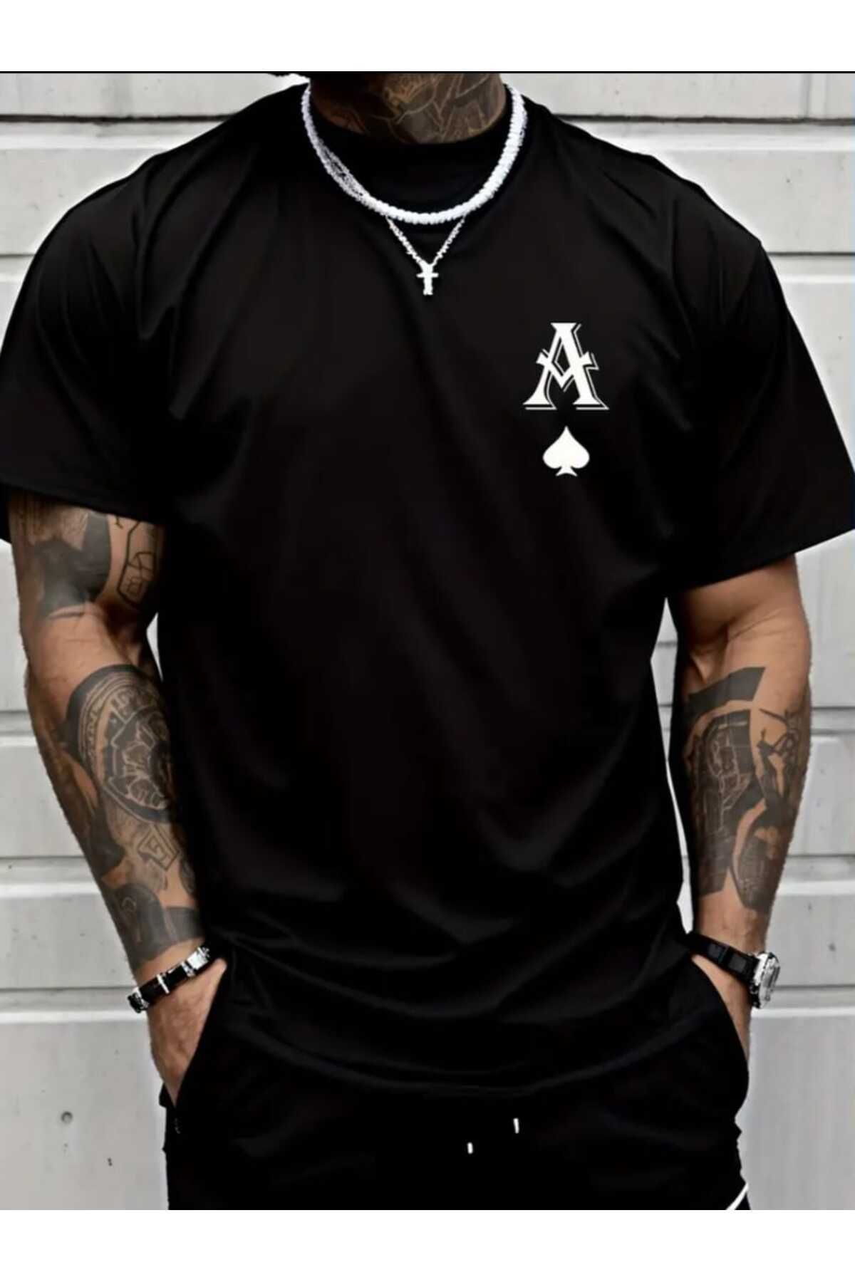 Hunors Sportswear & Company Maça A Baskılı Erkek Salaş Oversize Boyfirend T-shirt
