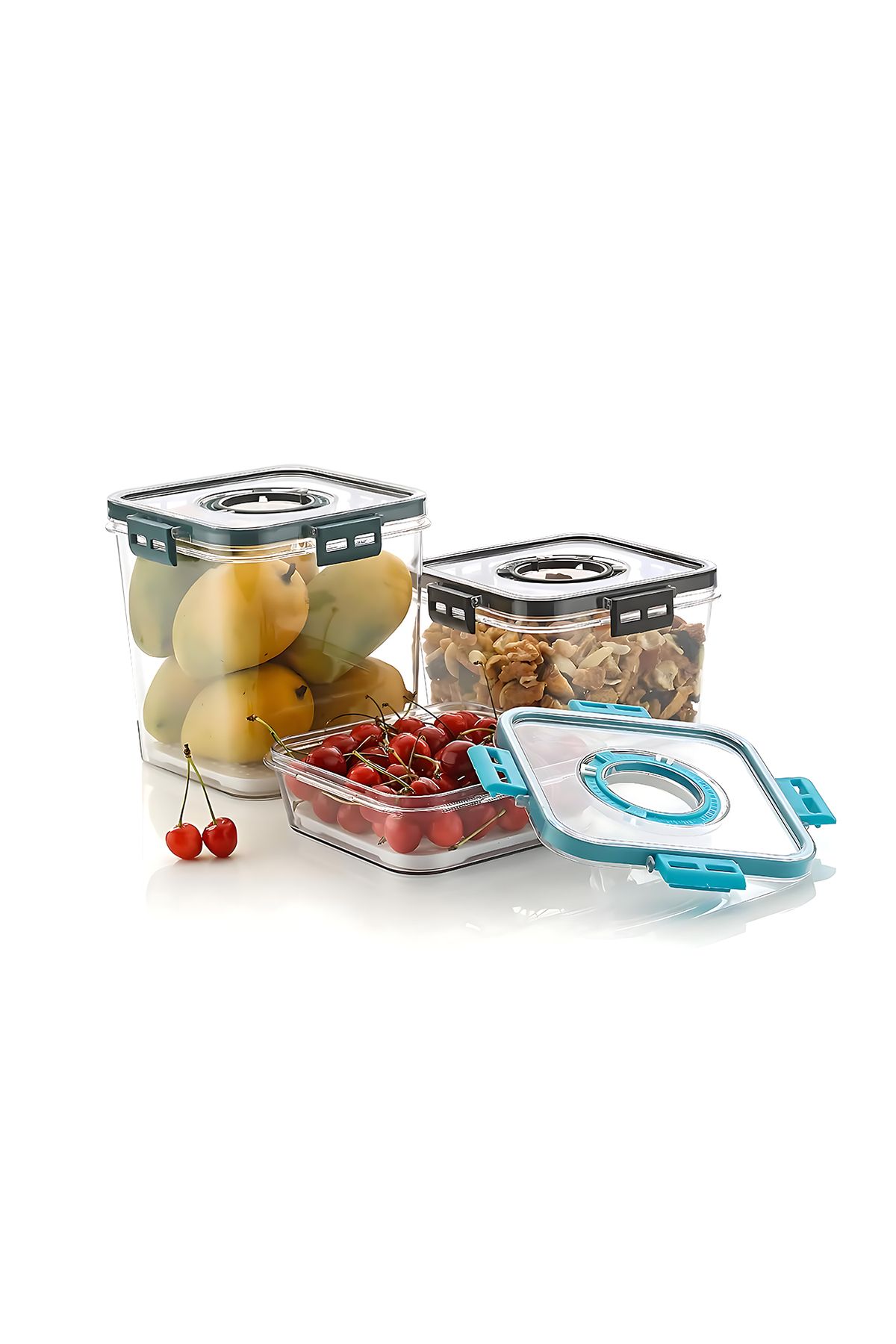 Bisbell-Acrylic Timer Storage Container Set 3pcs,Airtight Storage Set,700ml,1400ml,2100ml 1