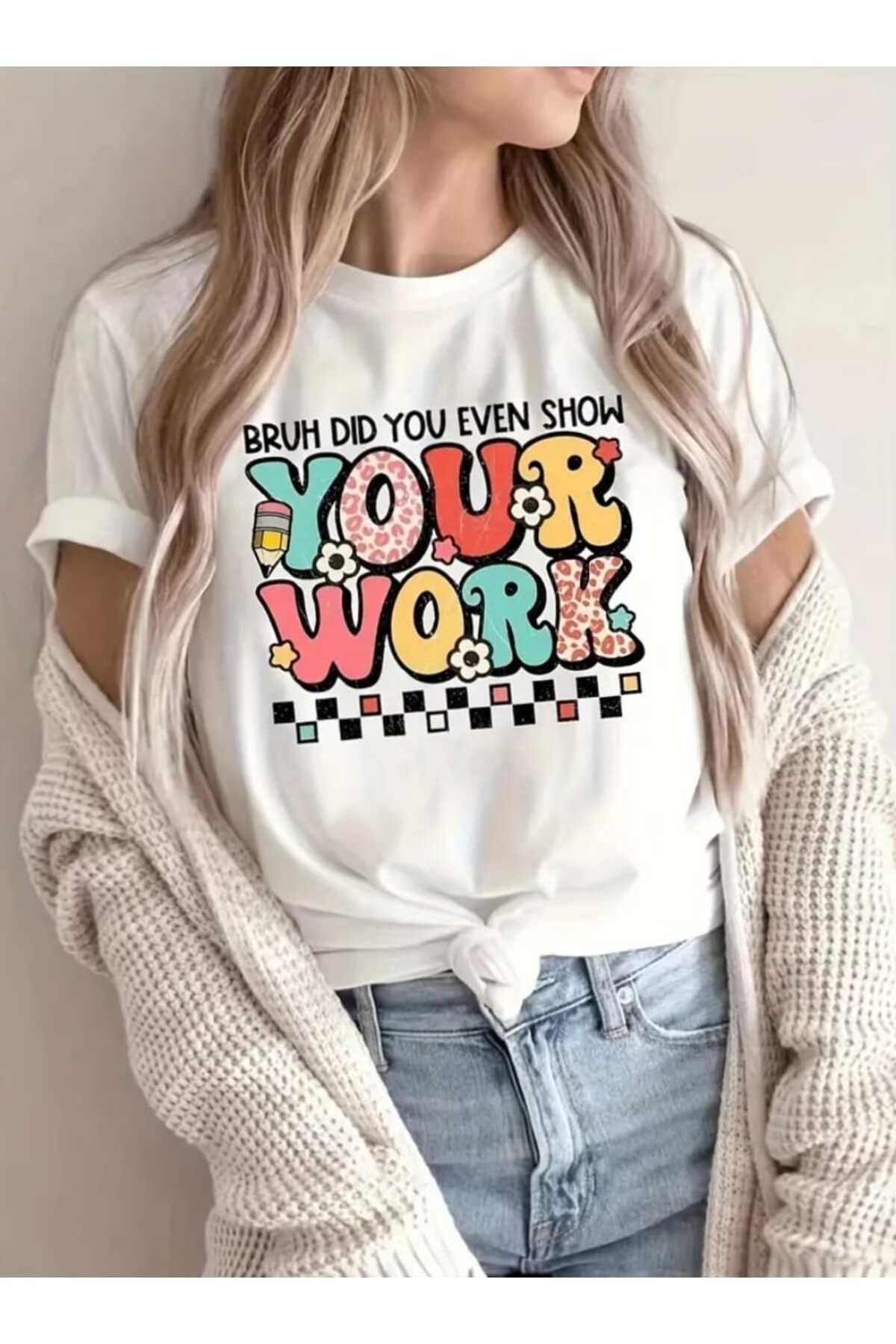 Hunors Sportswear & Company Your Work Baskılı Kadın Salaş Oversize Boyfirend T-shirt