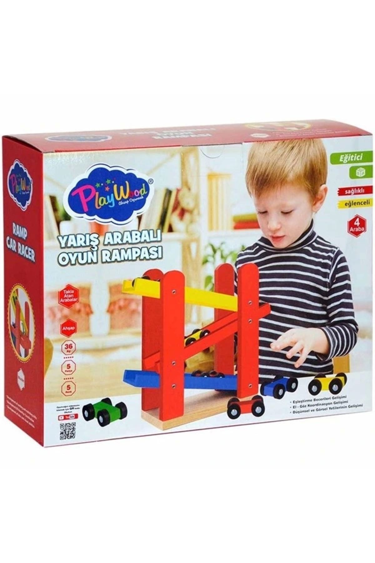 OurStyles PlayWood Ahşap Otopark 5 Araba İlaveli 382