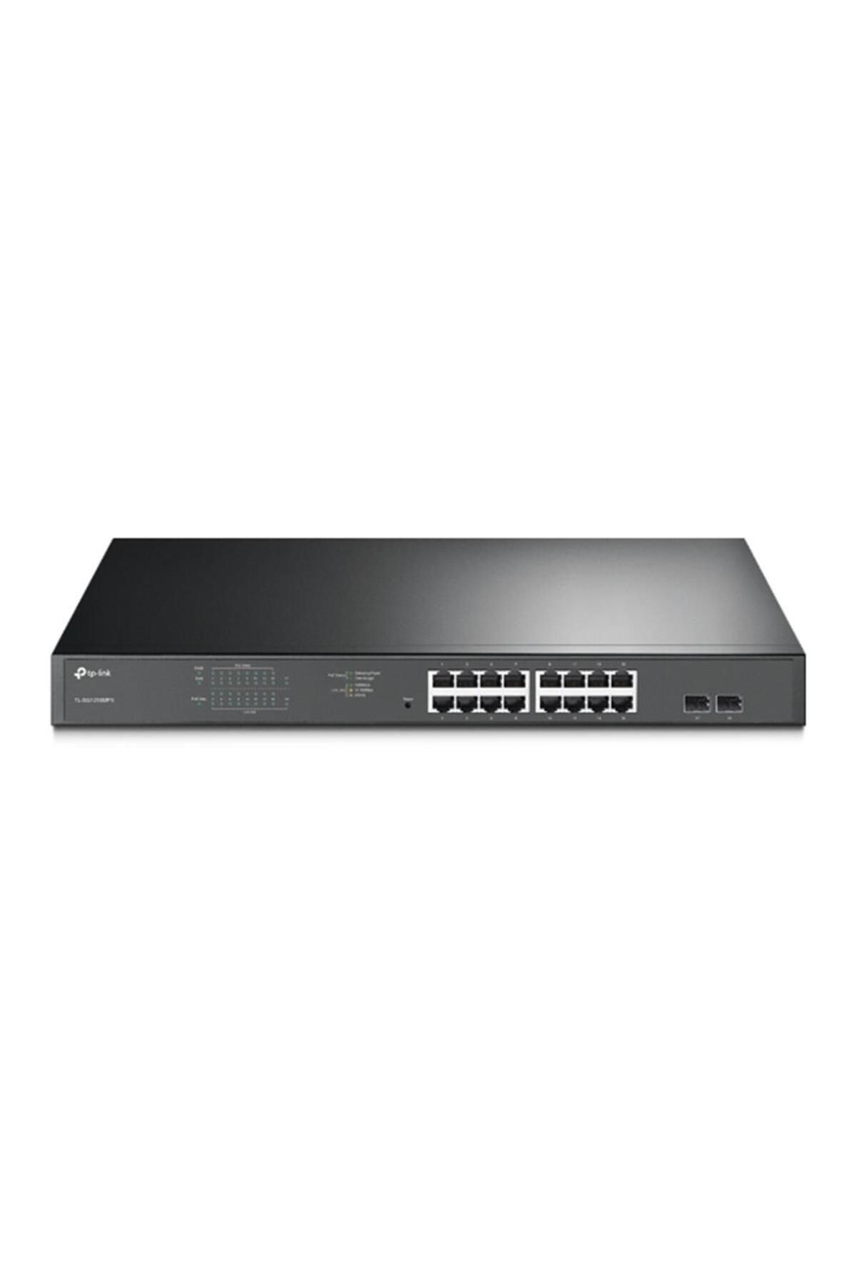 Vobotek Teknoloji -Link TL-SG1218MP 16 Port 10-100-1000 Poe+ Switch 2 Port SFP Çelik Kasa Rack Mount
