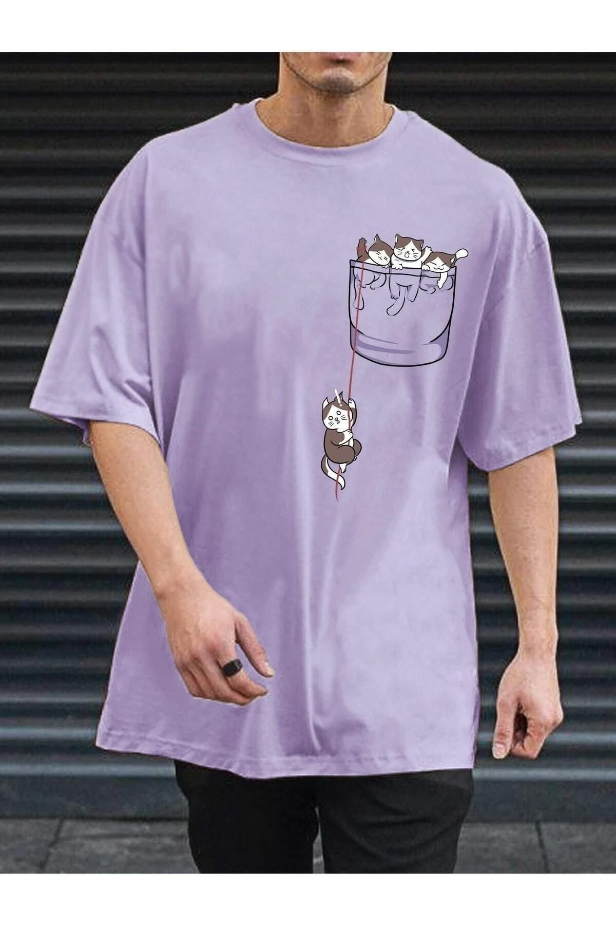 Hunors Sportswear & Company Rakun Cep Baskılı Oversize Erkek T-shirt Salaş Boyfirend