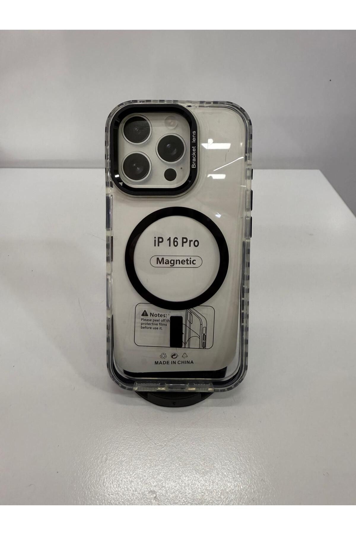 İnci İphone 16 pro magsafe özellik li standlı ince tasarımlı telefon kılıfı