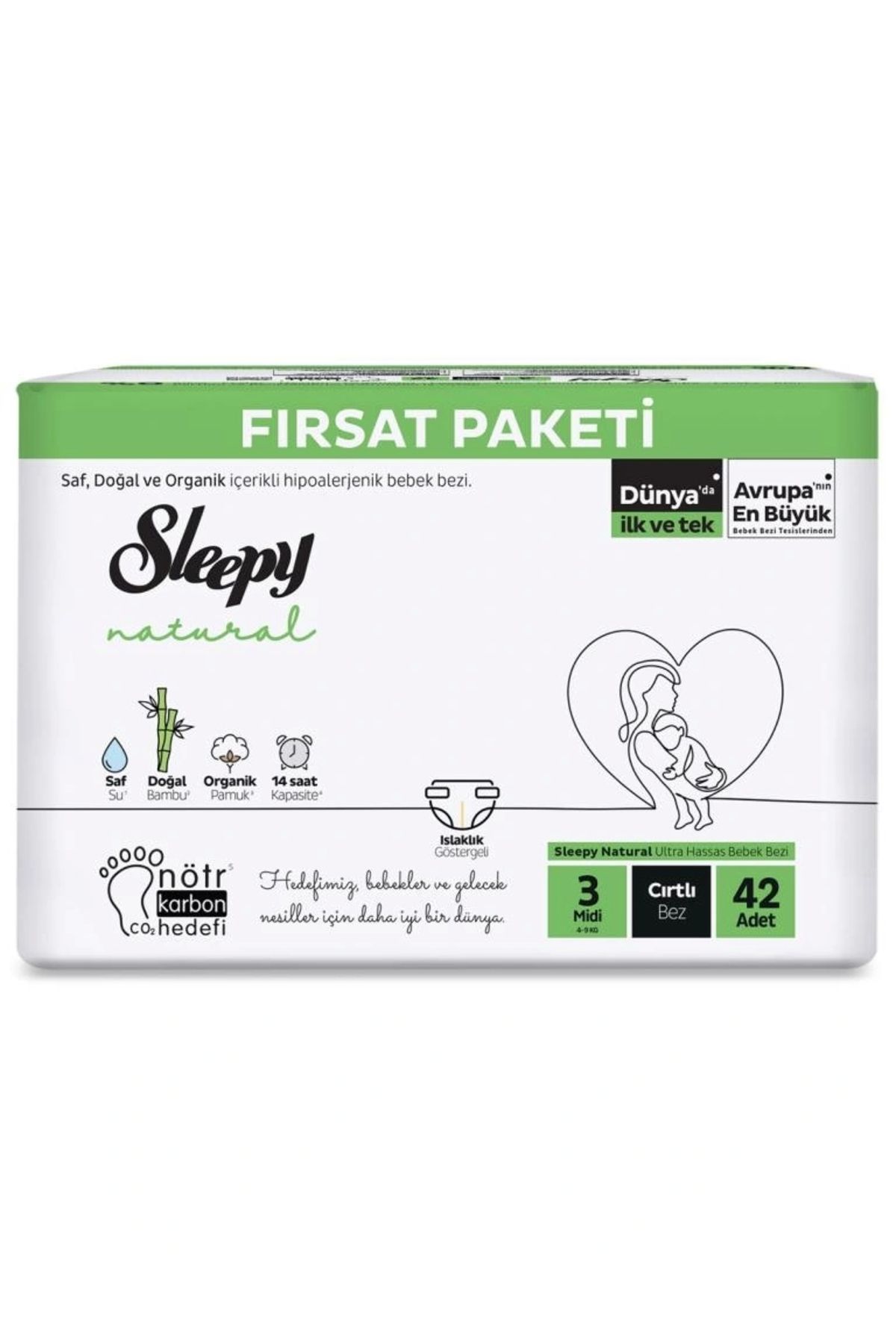 OurStyles Natural Bebek Bezi Fırsat Paketi 3 Beden 42 Adet