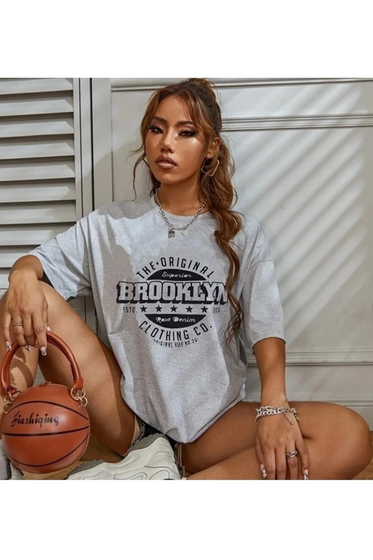 Hunors Sportswear & Company Kadın / Kız Baskılı Gri Tshirt
