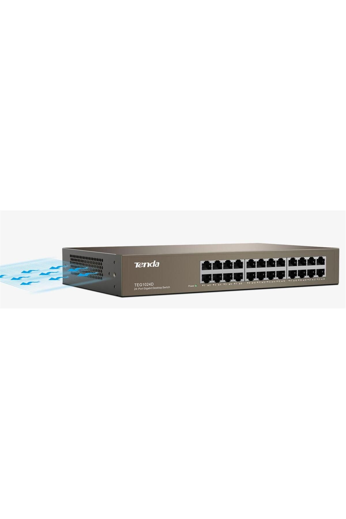 Vobotek Teknoloji Tenda TEG1024D 24 Port 10-100-1000 Mbps Switch Çelik Kasa Rack Mount