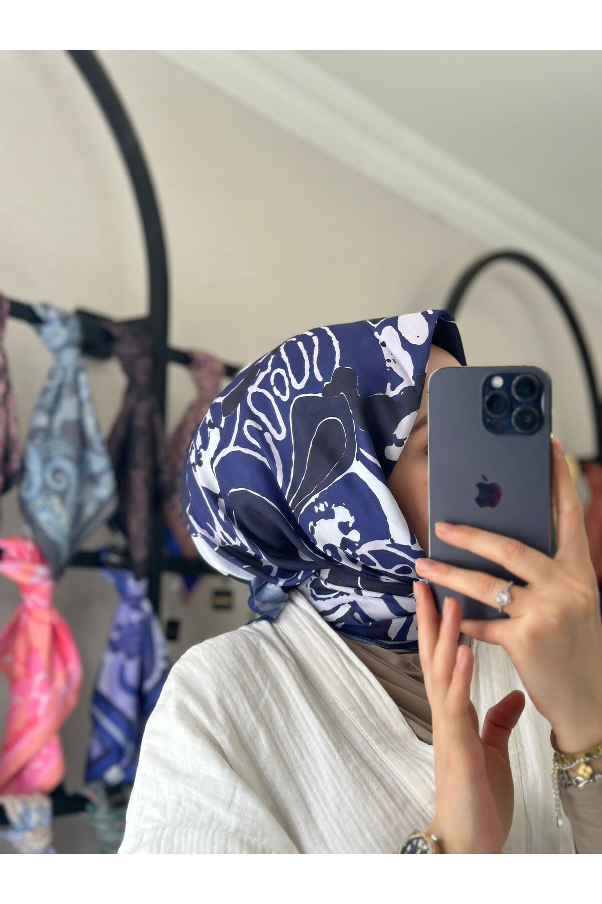 MONOOR LAVİNYA DESEN PAMUKLU SOFT EŞARP