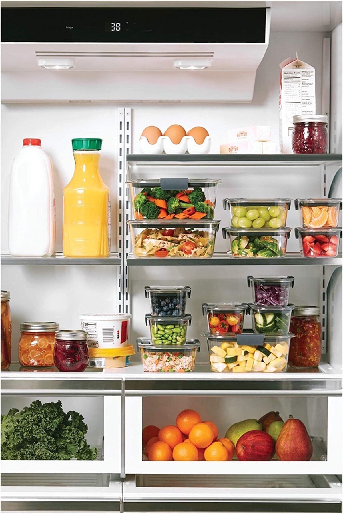 Bisbell-Acrylic Timer Storage Container Set 3pcs,Airtight Storage Set,700ml,1400ml,2100ml 4
