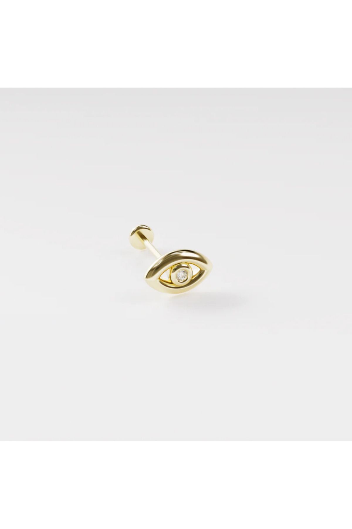 DesignbyKairos 14 Ayar Altın Taşlı Göz Piercing / Tragus, Helix