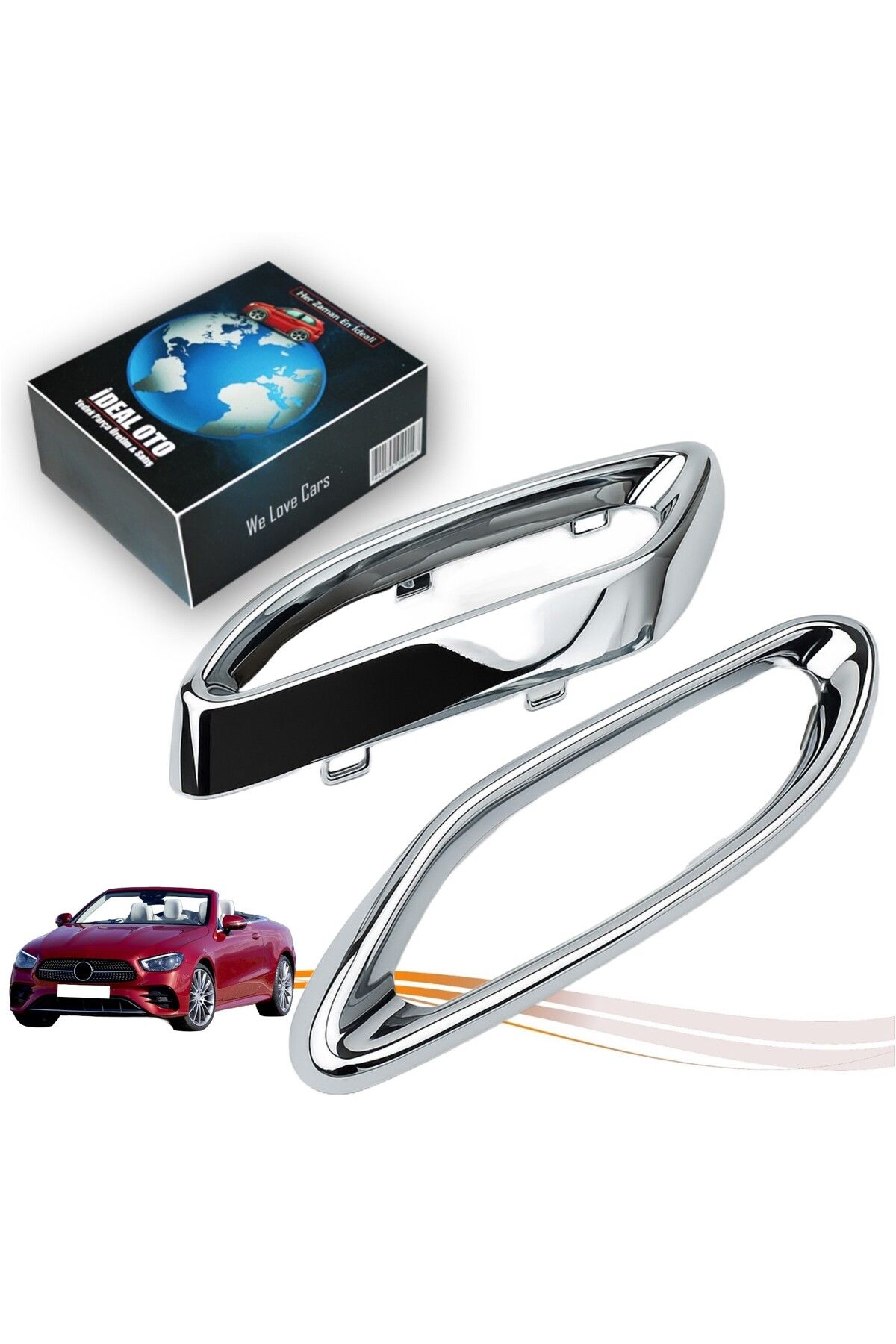 İDEAL OTOMOTİV Mercedes E-Sınıfı A238 / C238 (2016-2025) Sol & Sağ Egzoz Krom Çerçeve Takımı