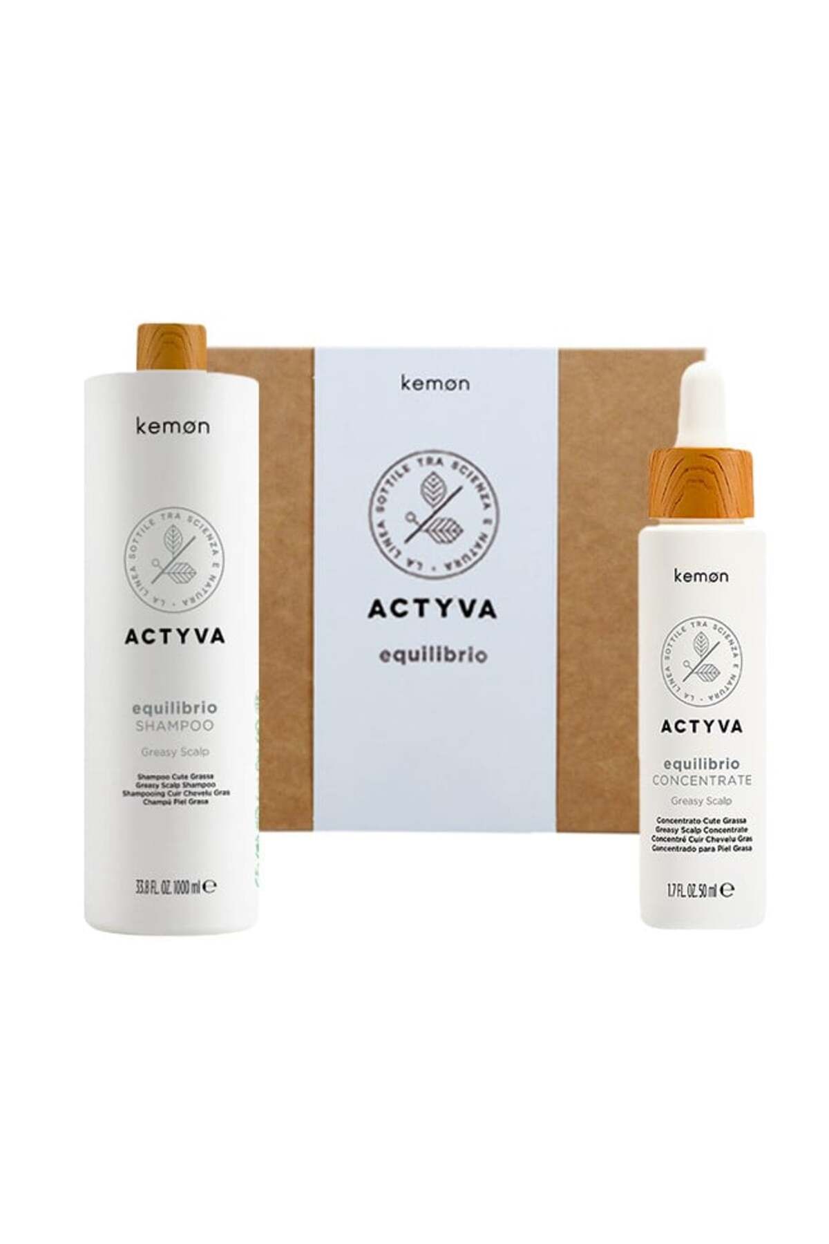 Kemon-Set Actyva Equilibrio Scalp Balancing, Șampon 1000 ml + Tratament 50 ml 1