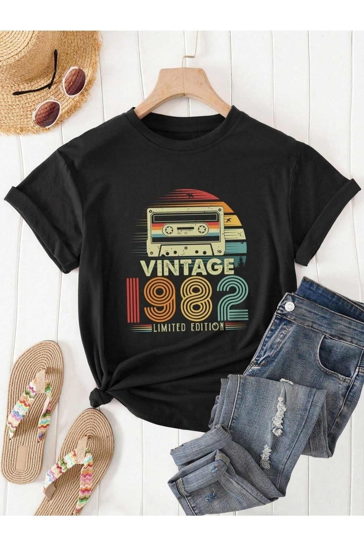 Hunors Sportswear & Company 1982 Vintage Baskılı Oversize T-shirt Salaş Boyfirend