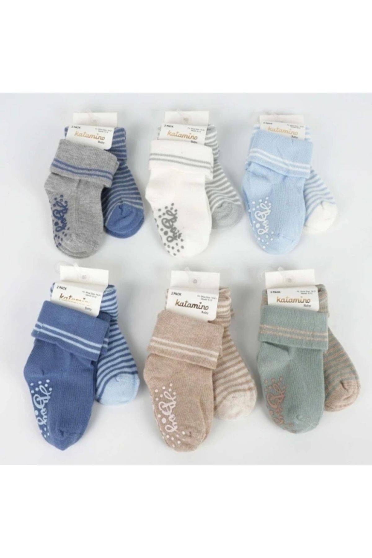 OurStyles Traviya 2'li Abs'li Erkek Bebek Soket K44105 Asorti