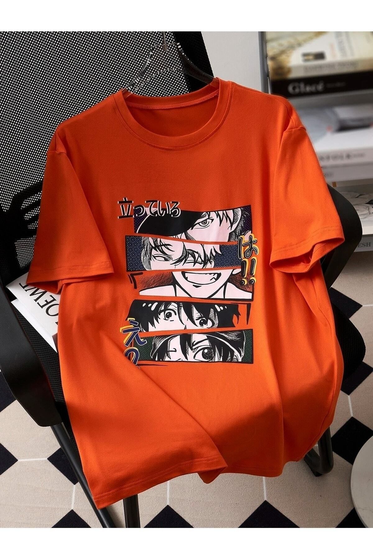 Hunors Sportswear & Company Anime Tema Baskılı Oversize Erkek T-shirt Salaş Boyfirend