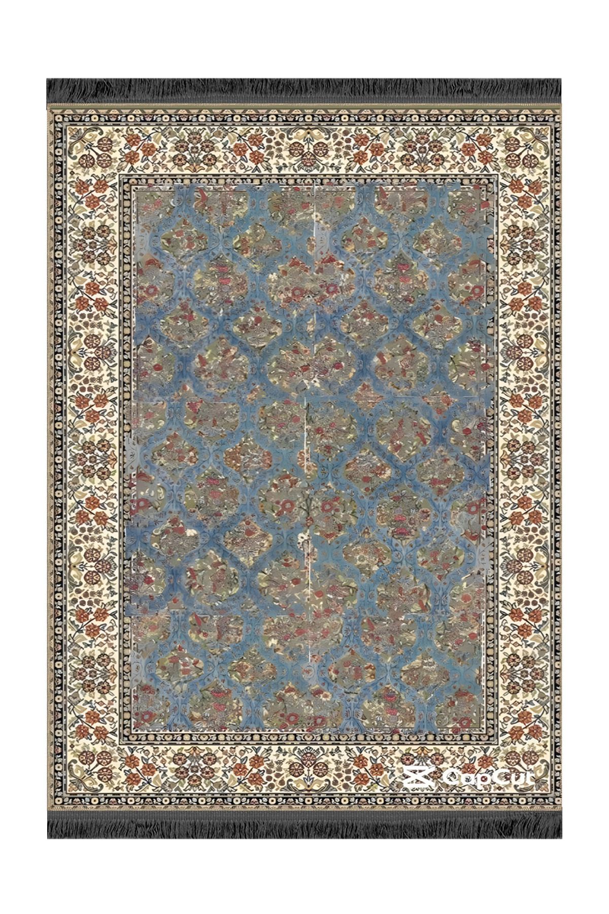 Rugs Modern Halı Nilla Koleksiyonu Eskitme Görünümlü Etnik Çiçek Desenli Dokuma Taban Dekoratif Halı nilla10
