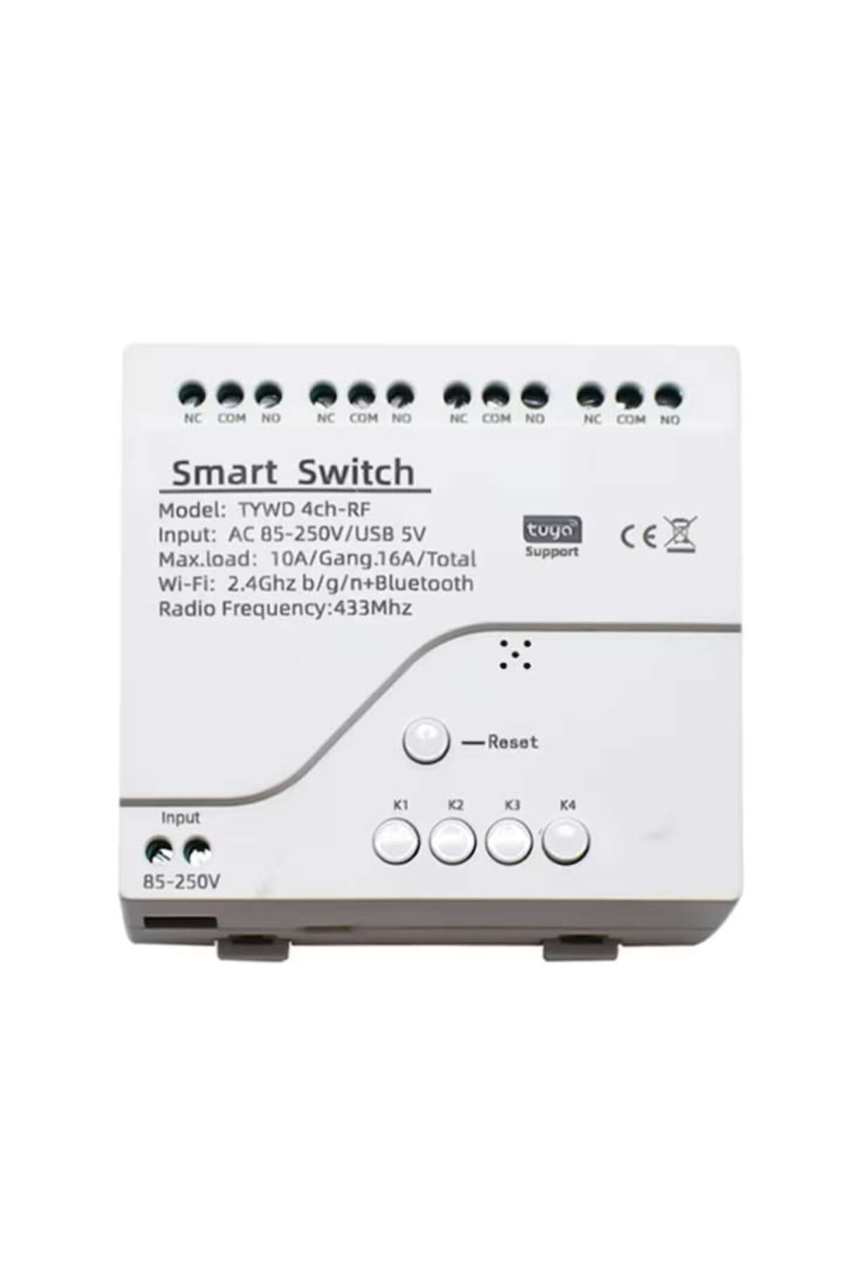 OEM-Smart WiFi Relay with 3 Modes and 4 Channels, DIY, 85-250V, Compatible with Tuya/SmartLife 2
