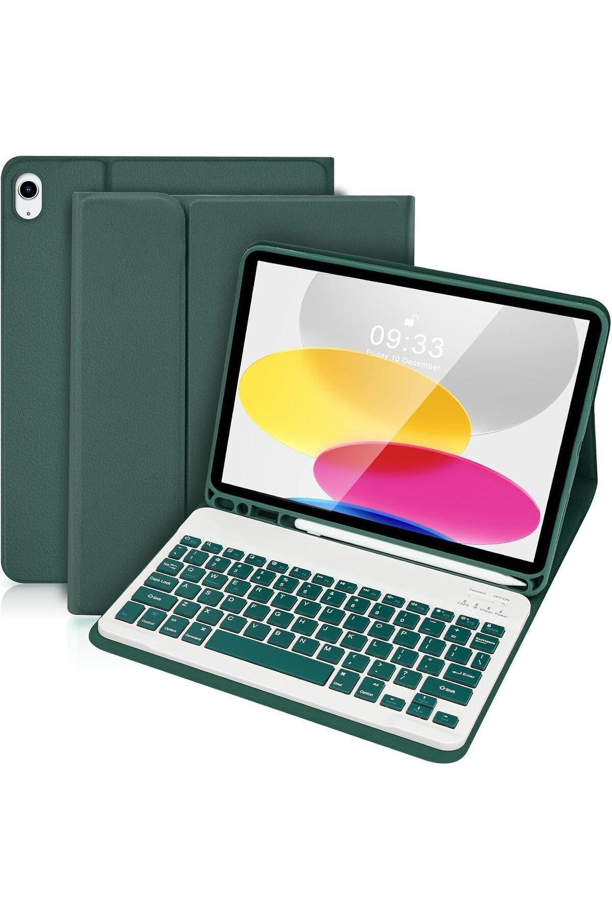 EHZ TEKNOLOJİ Ipad (A16) 10. Nesil 2022/2025 Uyumlu Bluetooth Türkçe Q Klavyeli Kılıfı