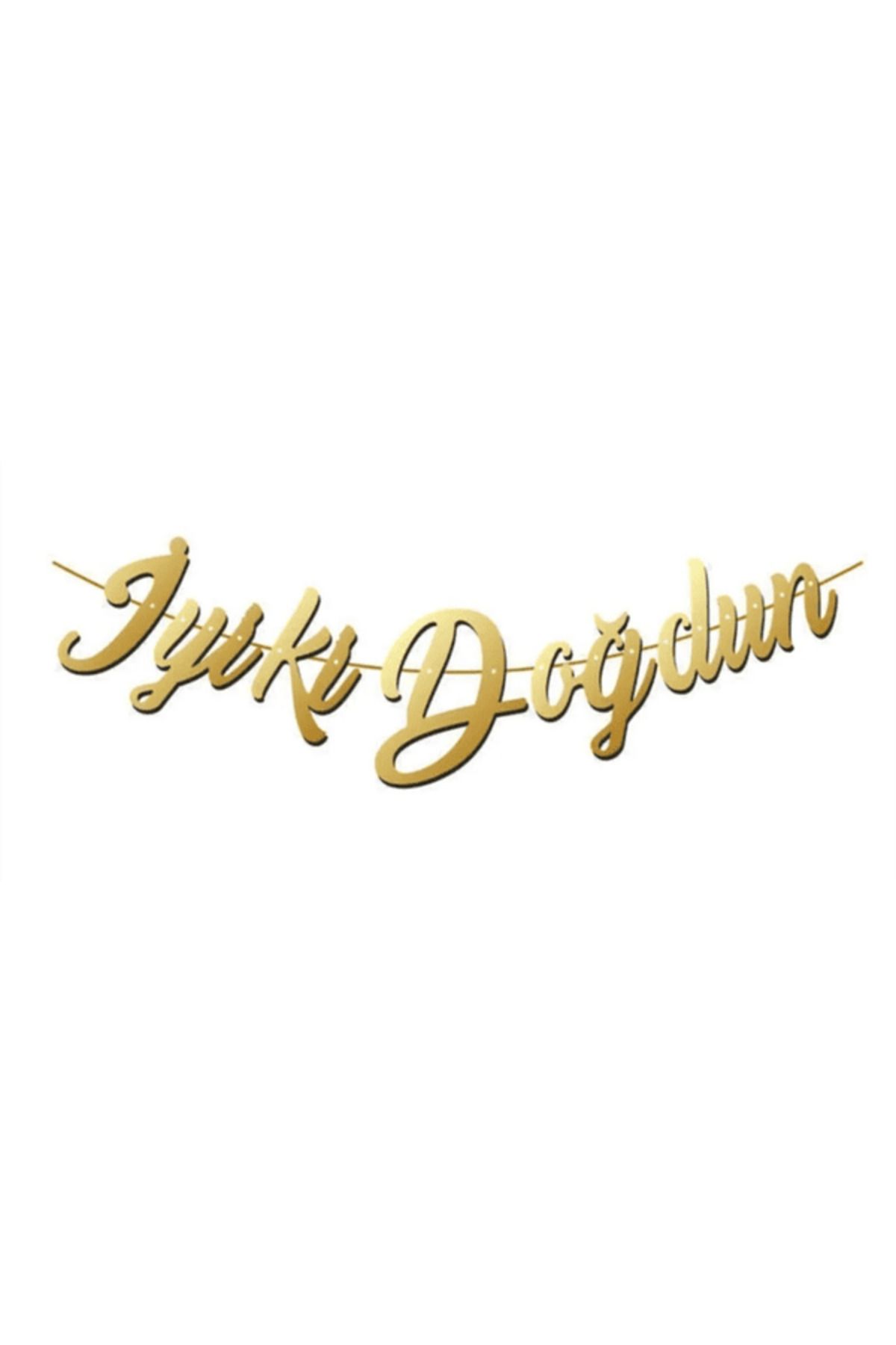 Baloniva İYİ Kİ DOĞDUN KALİGRAFİK GOLD BANNER
