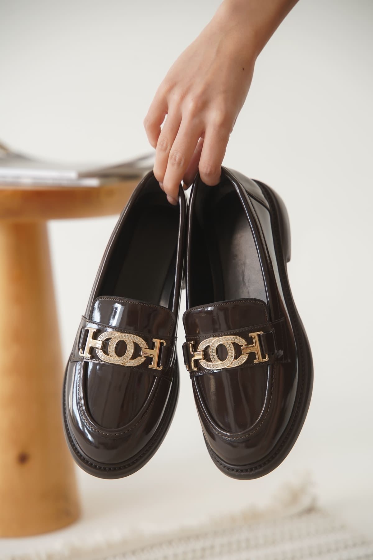 Zerenyus Vera Premium Comfort Kadın Acı Kahve Rugan Loafer