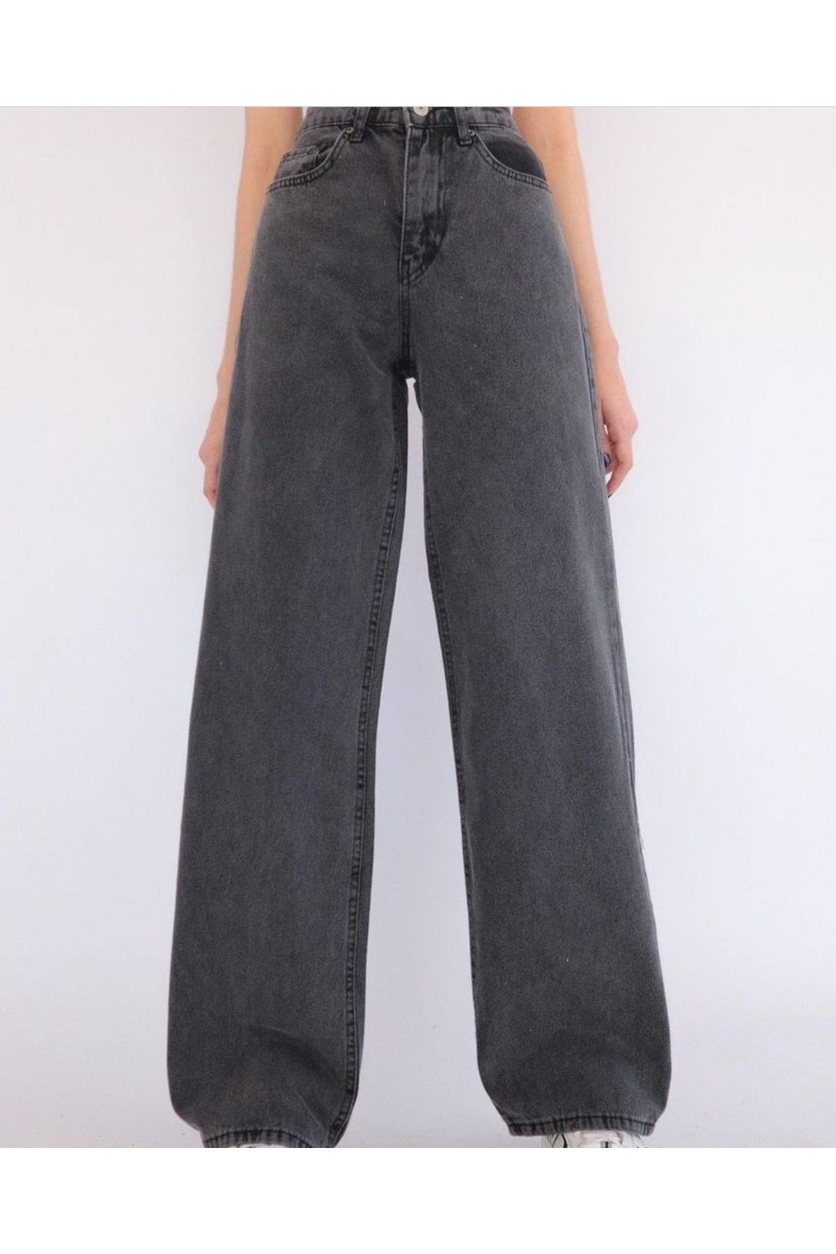 PELMA MODA Antrasit Renk Palazzo Kot Pantolon