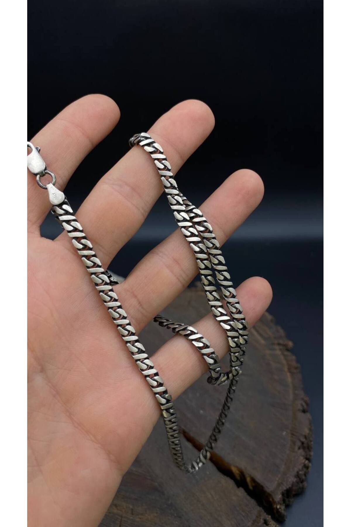 DESİGN OTTOMAN KUYUMCULUK 5MM 925 Ayar gümüş erkek İtalyan zincir
