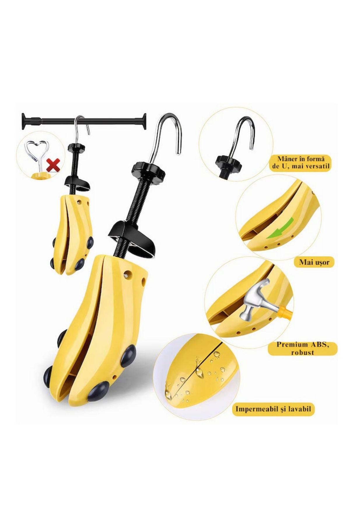 varioshop-Set of 2 Adjustable Breast/Shoulder Guards and Shoe Rack VarioShop® - Size 40-47, For Wide and Long Legs 7