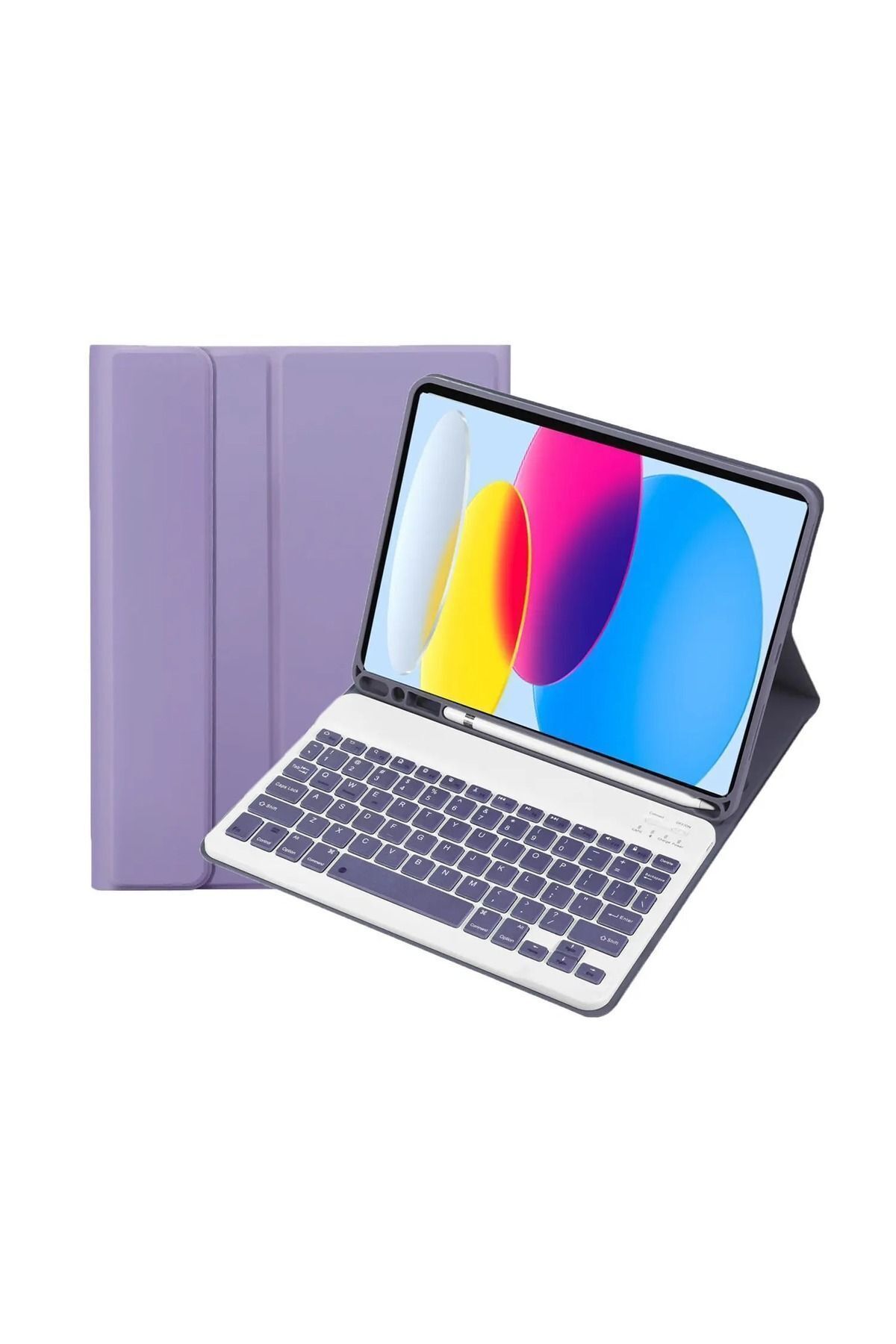 EHZ TEKNOLOJİ Ipad (A16) 10. Nesil 2022/2025 Uyumlu Bluetooth Türkçe Q Klavyeli Kılıfı