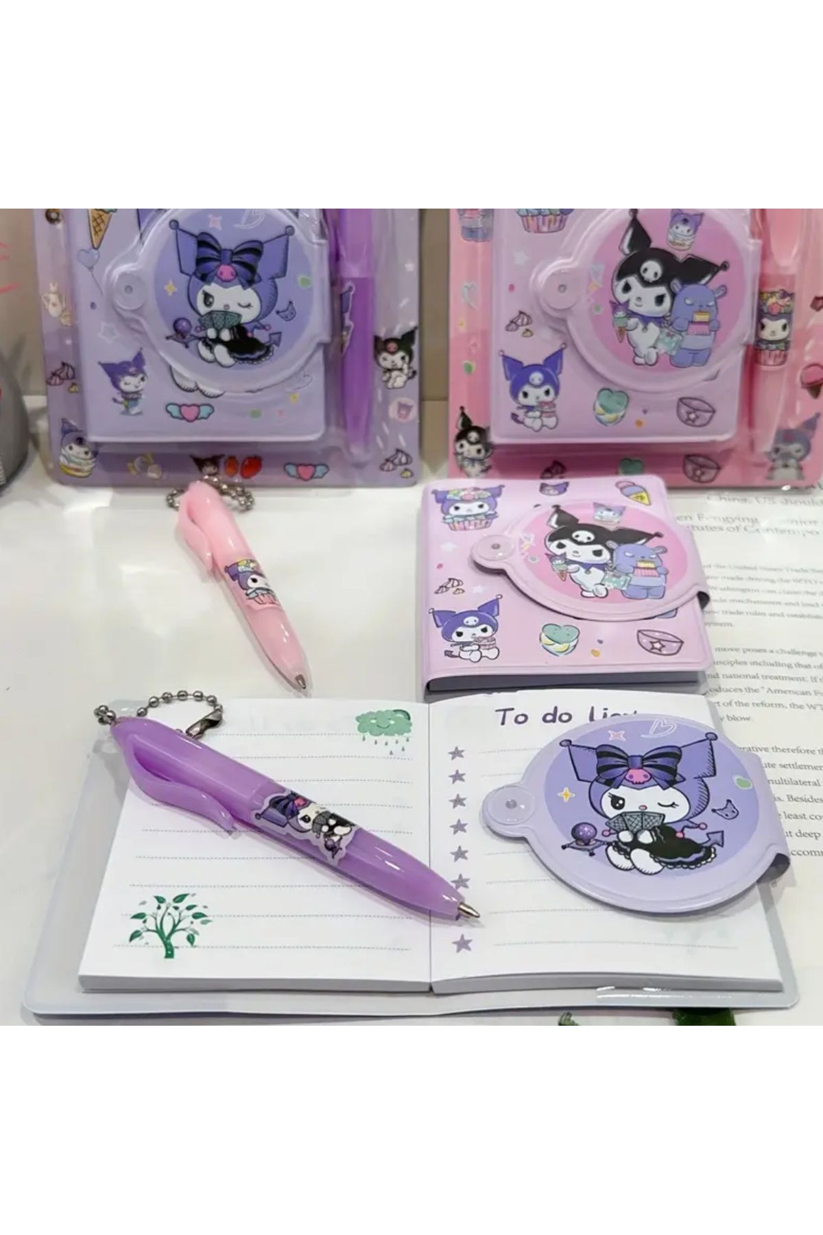 So Iconic 1 Adet Sanrio Kuromi Karakterli Mor Renk Mini Not Defteri & Kalemi