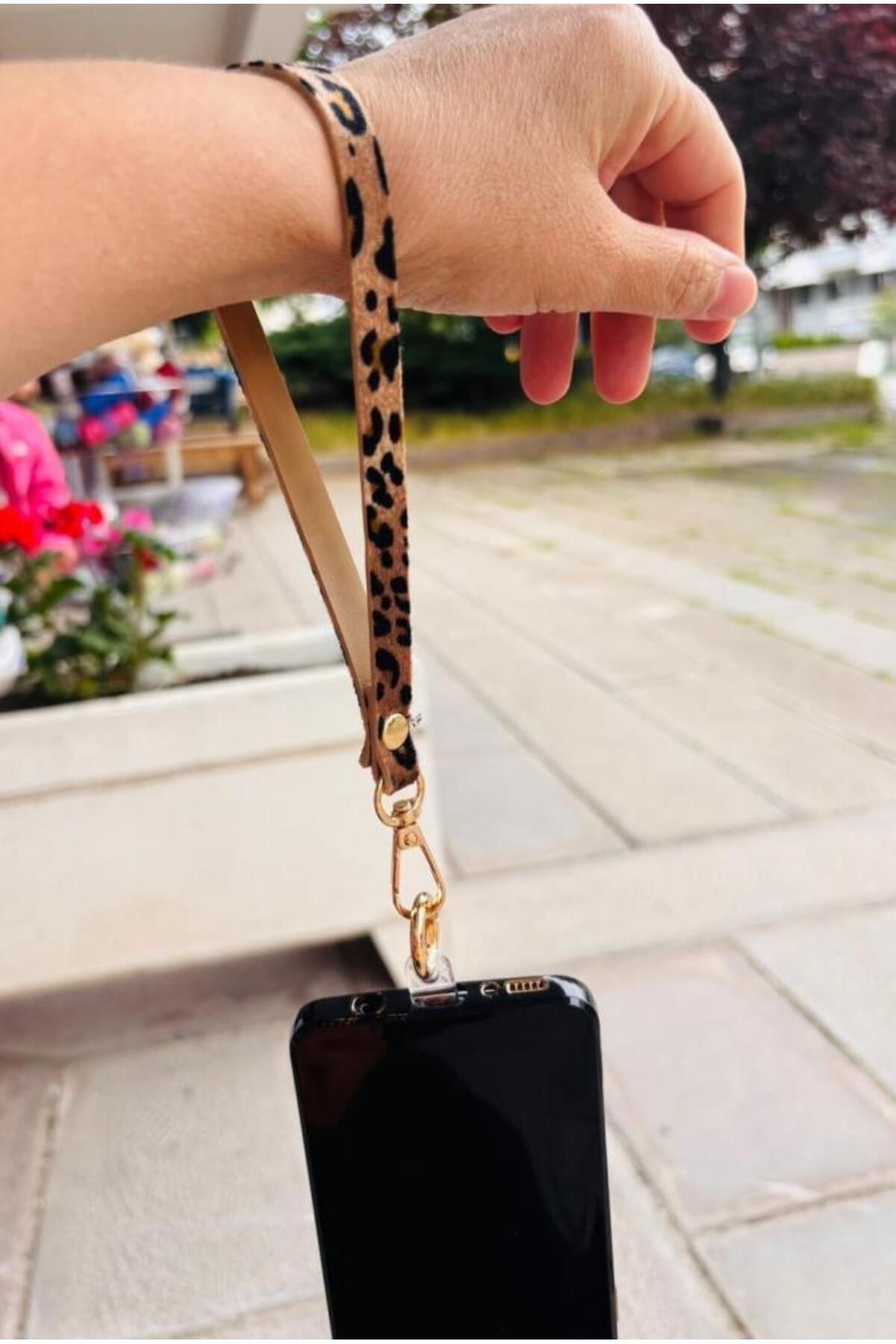 angel çanta aksesuar Angel Çanta Aksesuar Leopar Renk Telefon Bilek Askısı, Telefon Zinciri, Telefon Askısı, Tüm Telefon