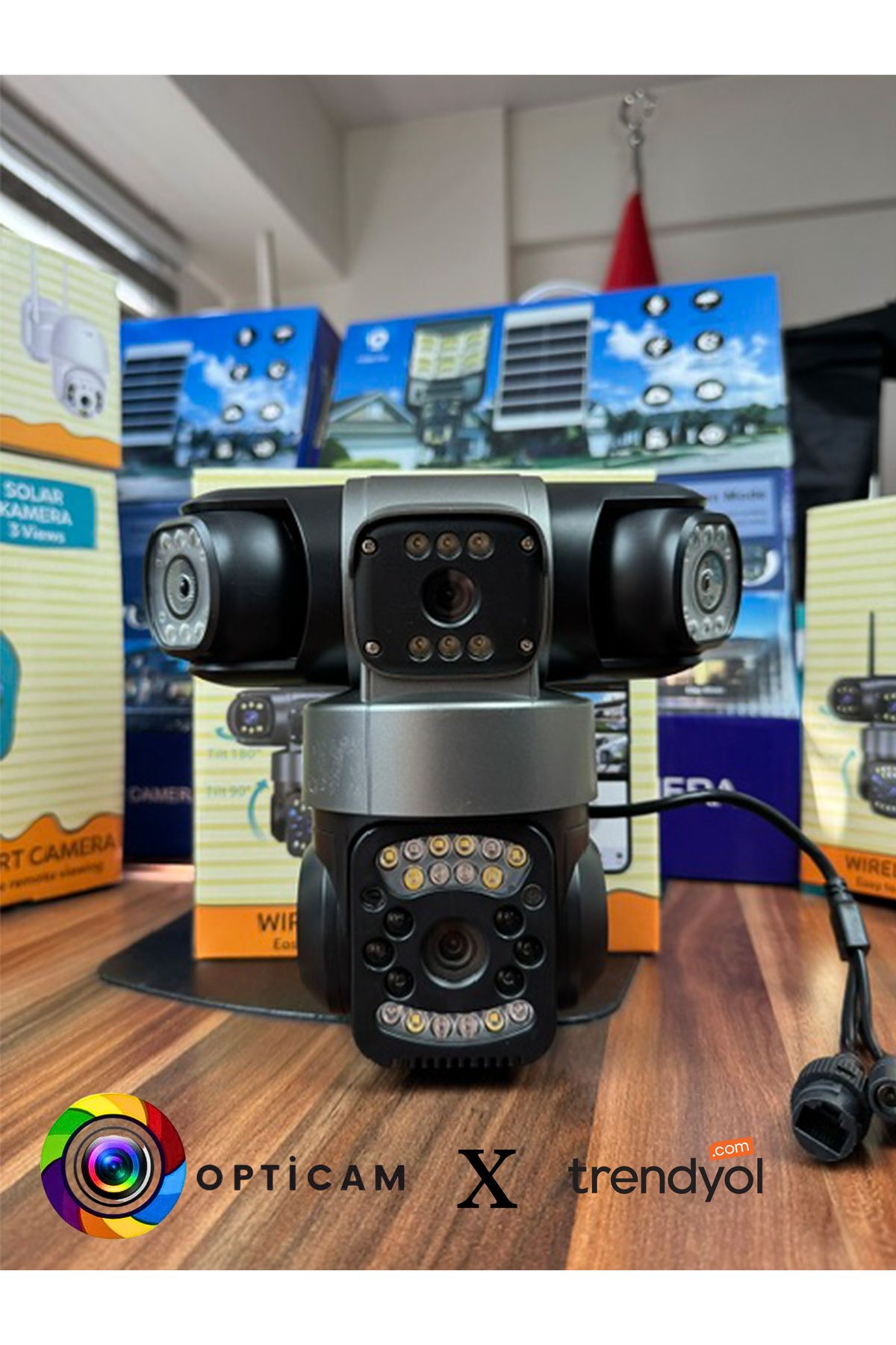 Opticam OC113W 6+6+6 18MP WİFİ 360 DERECE GÜVENLİK KAMERASI + 12V ADAPTÖR HEDİYE