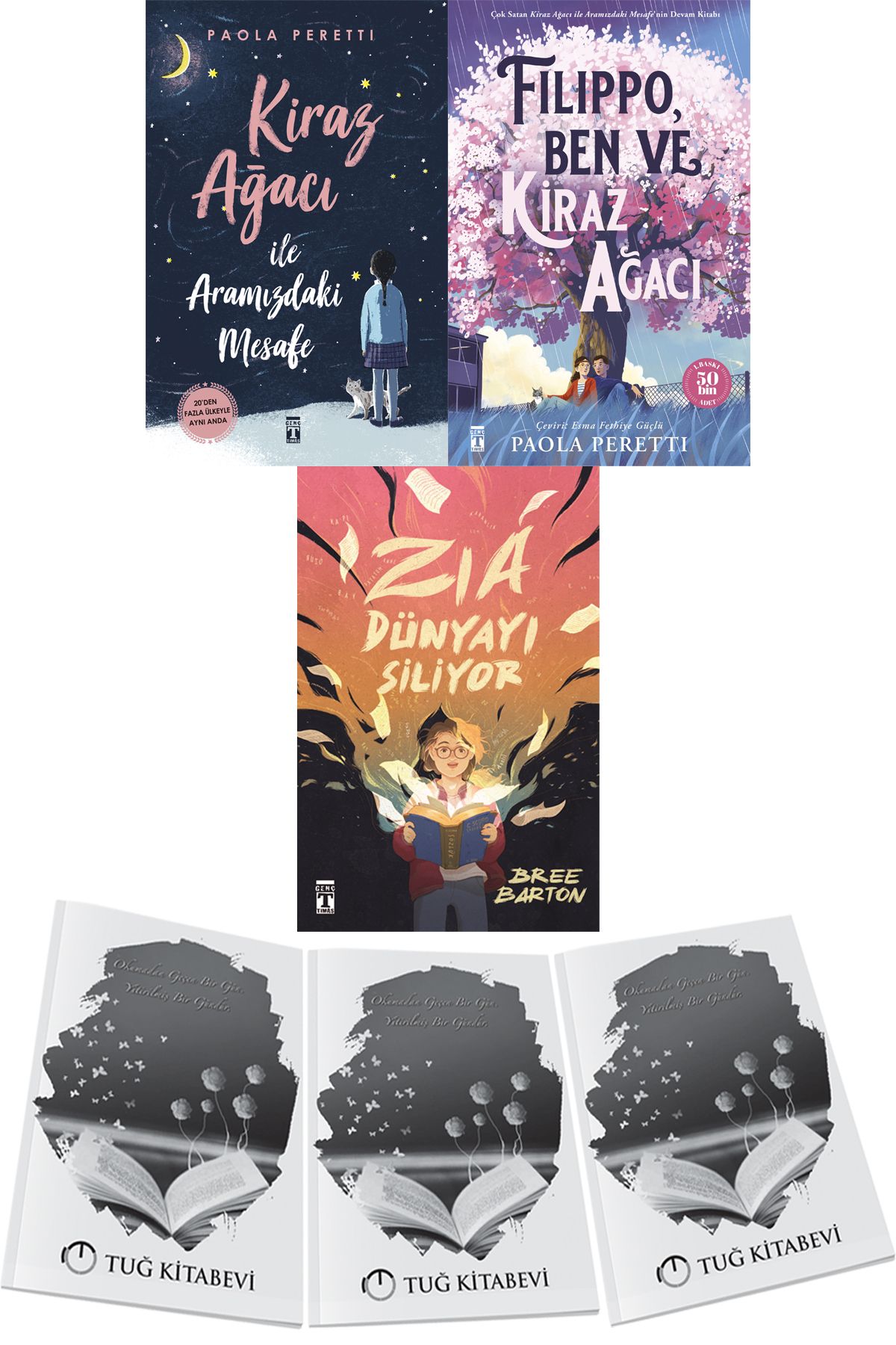 Genç Timaş Kiraz Ağacı İle Aramızdaki Mesafe-Filippo, Ben ve Kiraz Ağacı-Zia Dünyayı Siliyor 3lü Set + Hediyeli