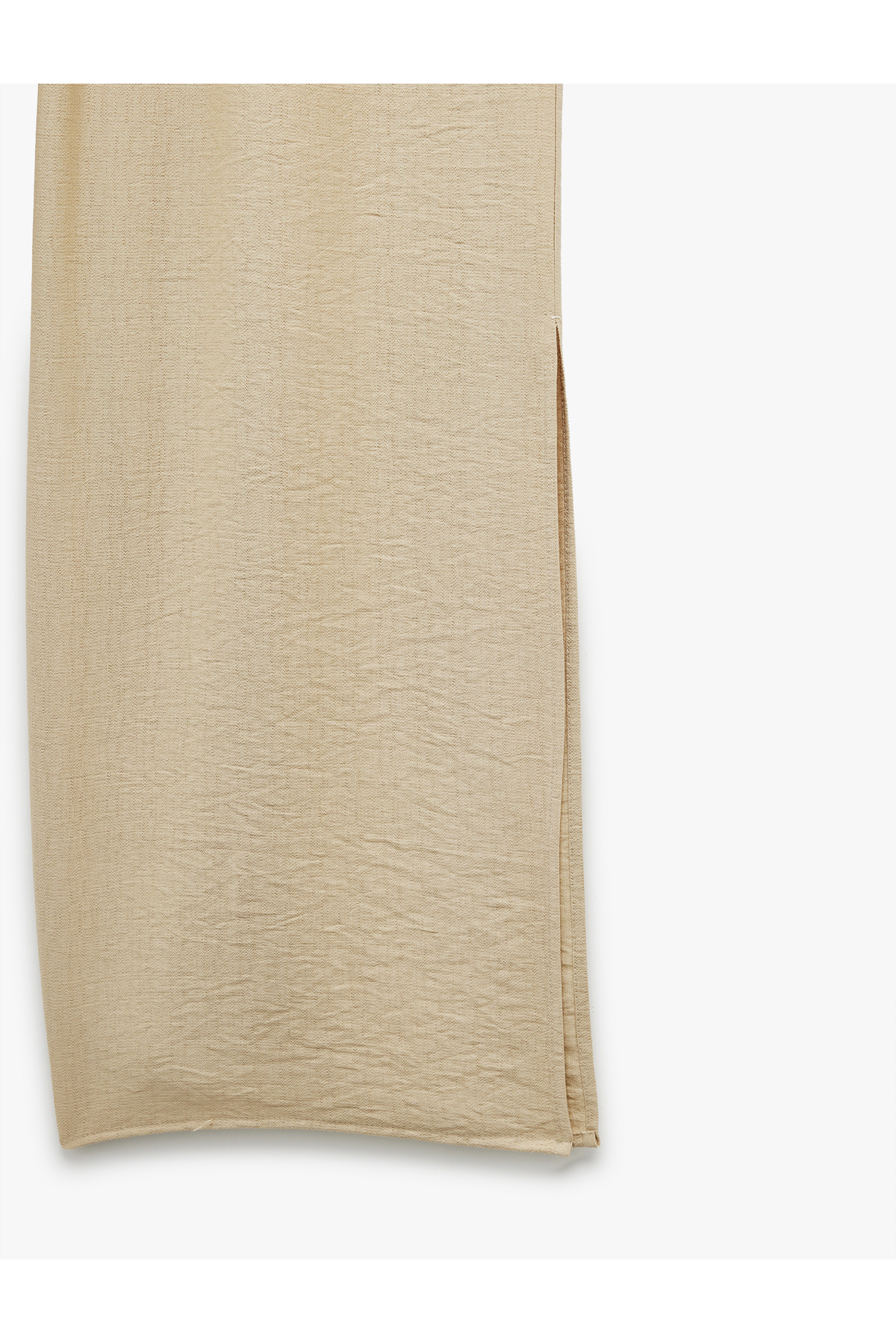 Koton-Viscose Fabric Comfortable Fit Slit Detailed Double Breasted Oversize Trousers with Laced Waist and Pockets 7