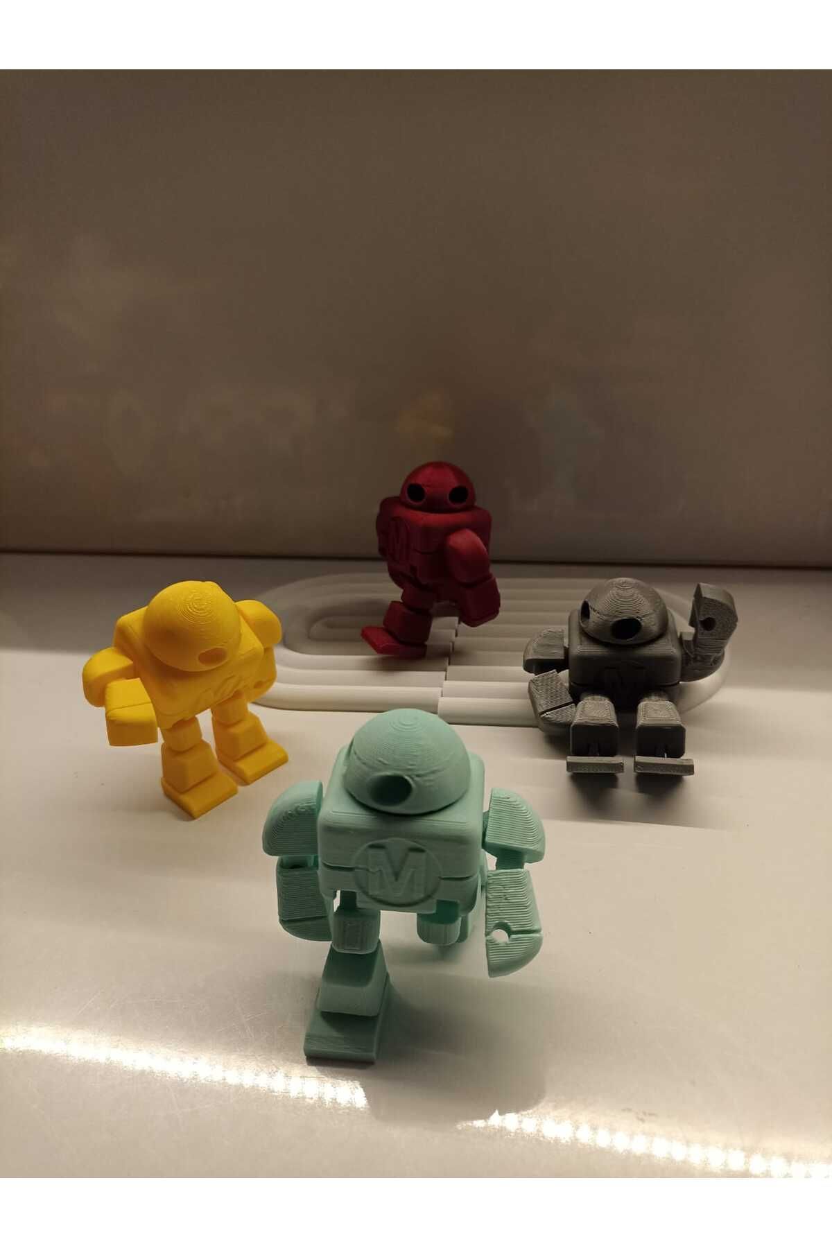 smilechild Eklemleri Hareketli Robotlar 4 Adet Renkli Oyuncak Figür 7,5 CM