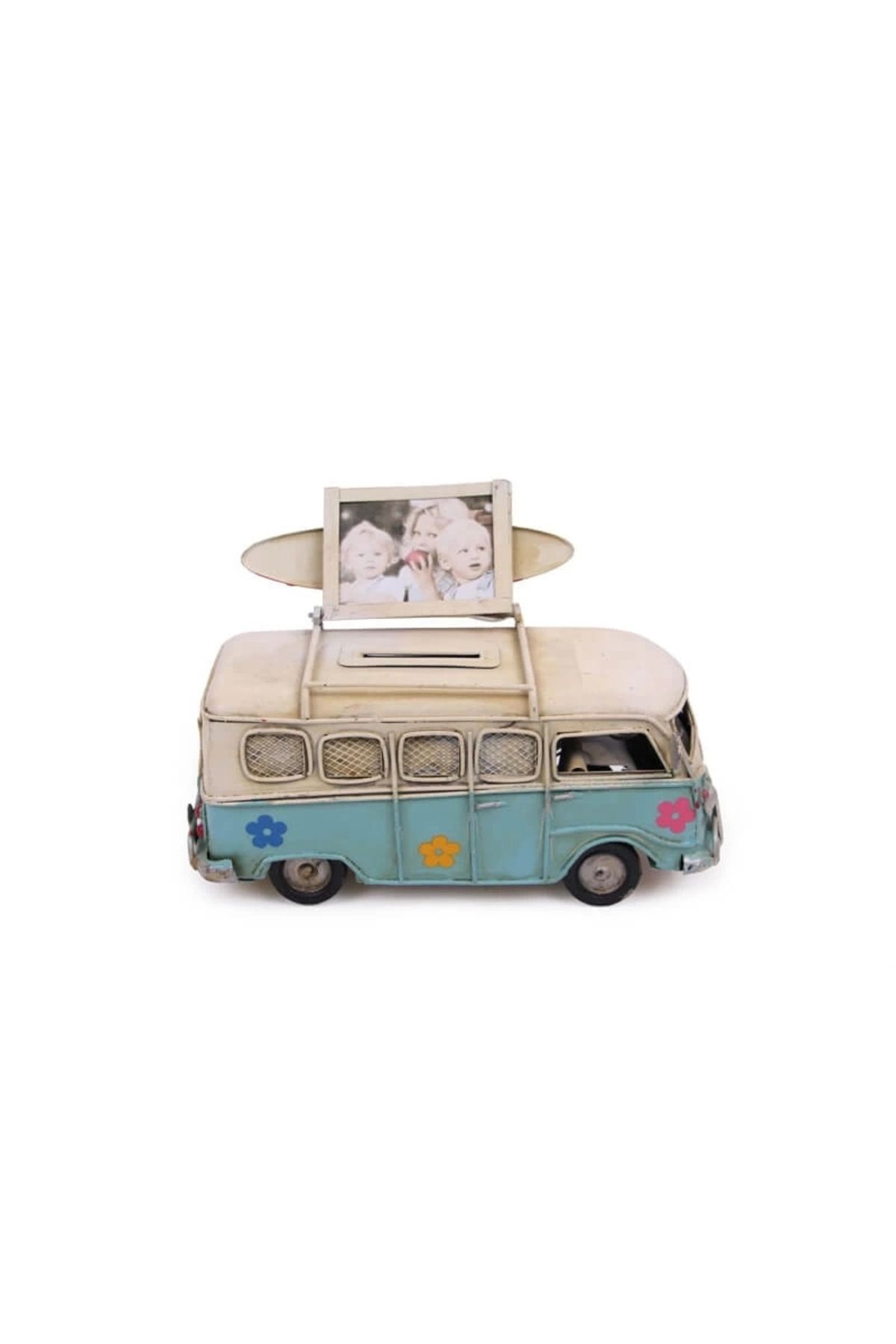 No8 Home Dekoratif Metal Minibüs Çerçeveli Ve Kumbaralı