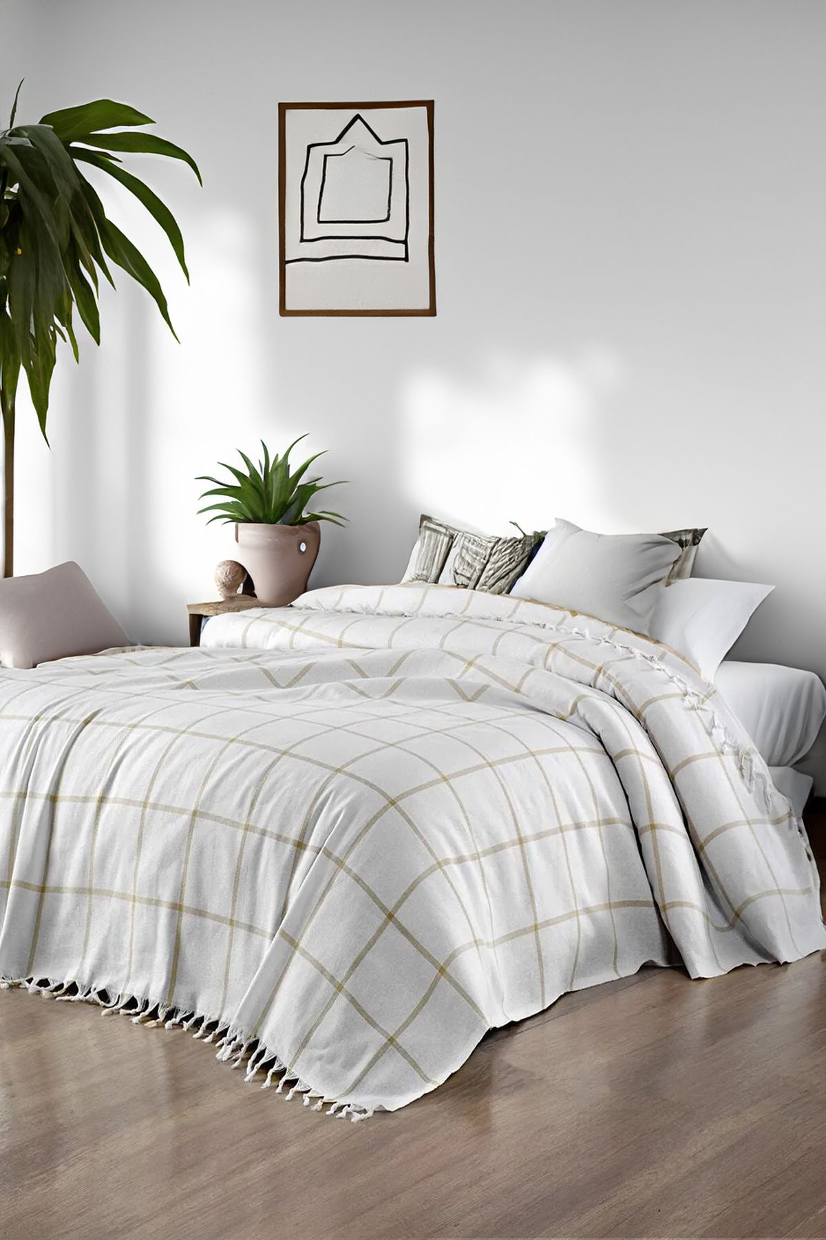 Akaystore Molira Çift Kişilik Pike 200 x 220 cm Koltuk Yatak Örtüsü %100 Pamuk
