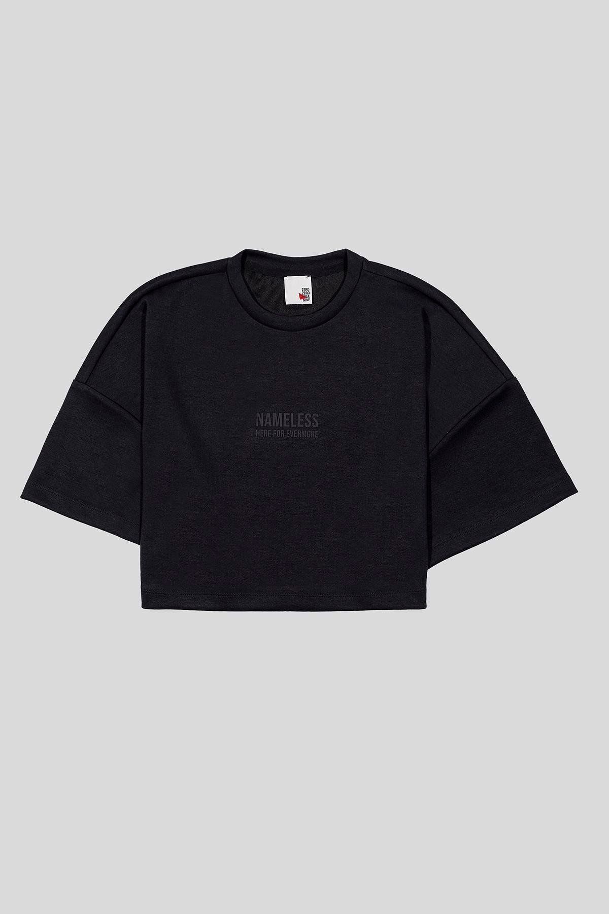 GMG FIRENZE Bisiklet Yaka Ön Flexi Baskılı Kadın Crop