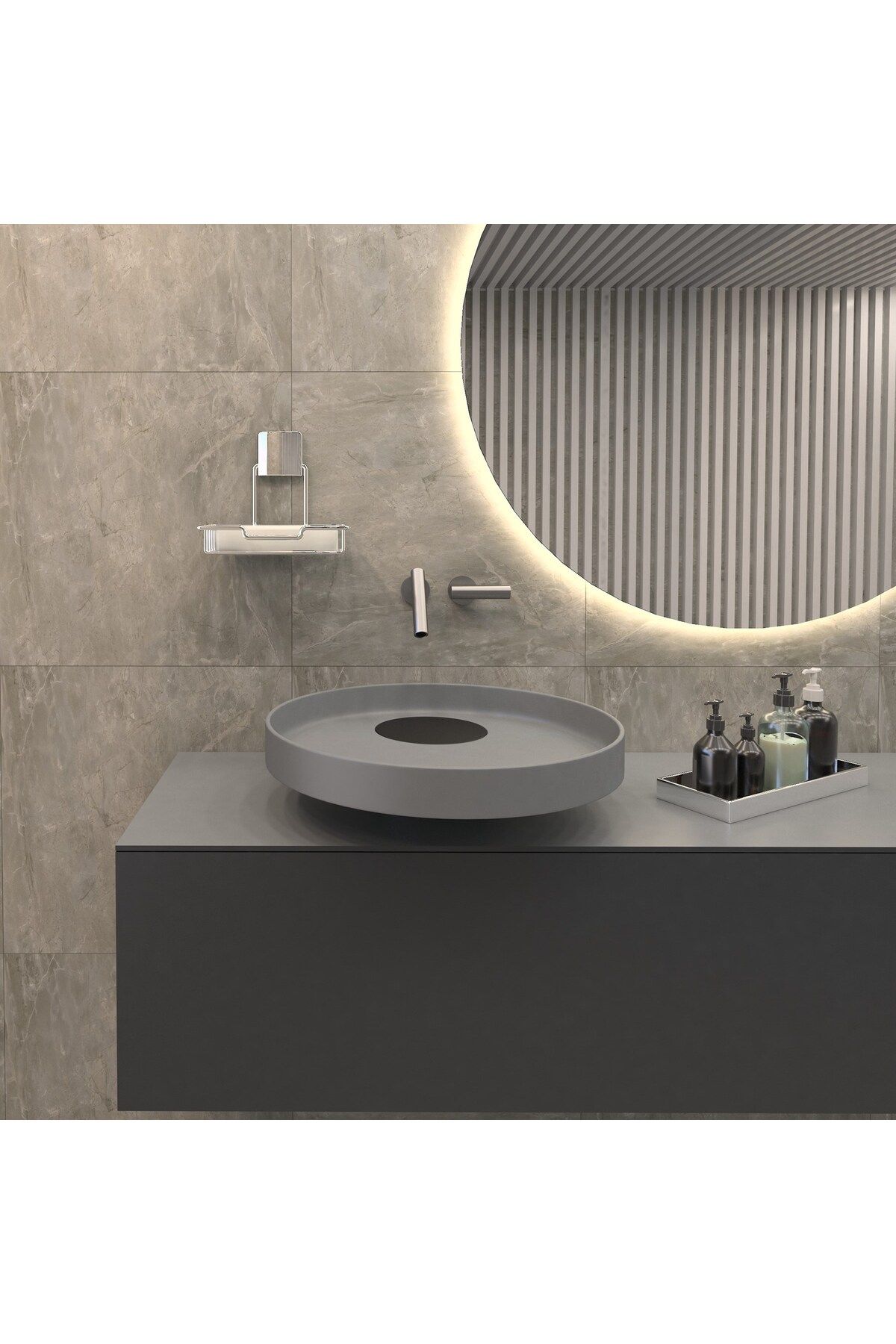 decorev Dekoratif Yapıştırmalı Banyo Metal Hazneli Sabunluk Krom -4785