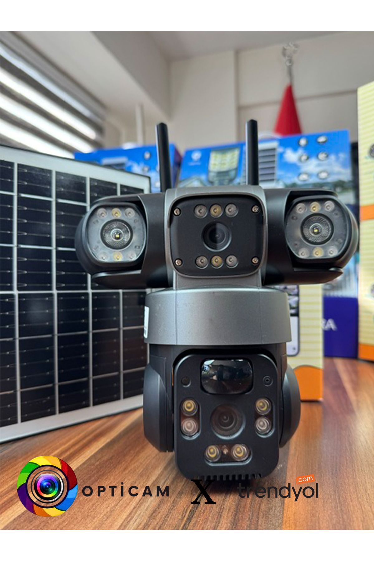 Opticam OC113S4G 6MP SİM KARTLI GÜNEŞ ENERJİLİ 360 DERECE GÜVENLİK KAMERASI